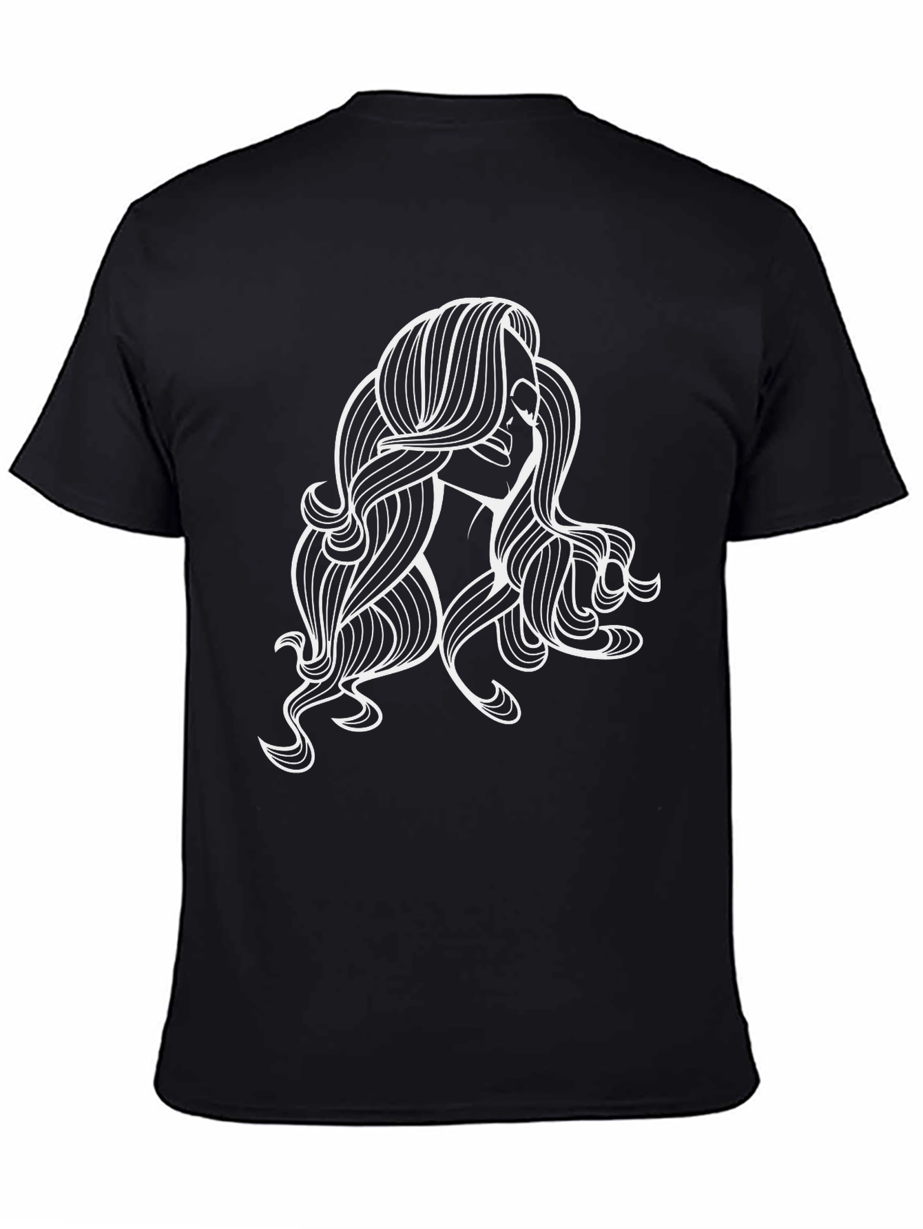Black Tee with Woman Graphic