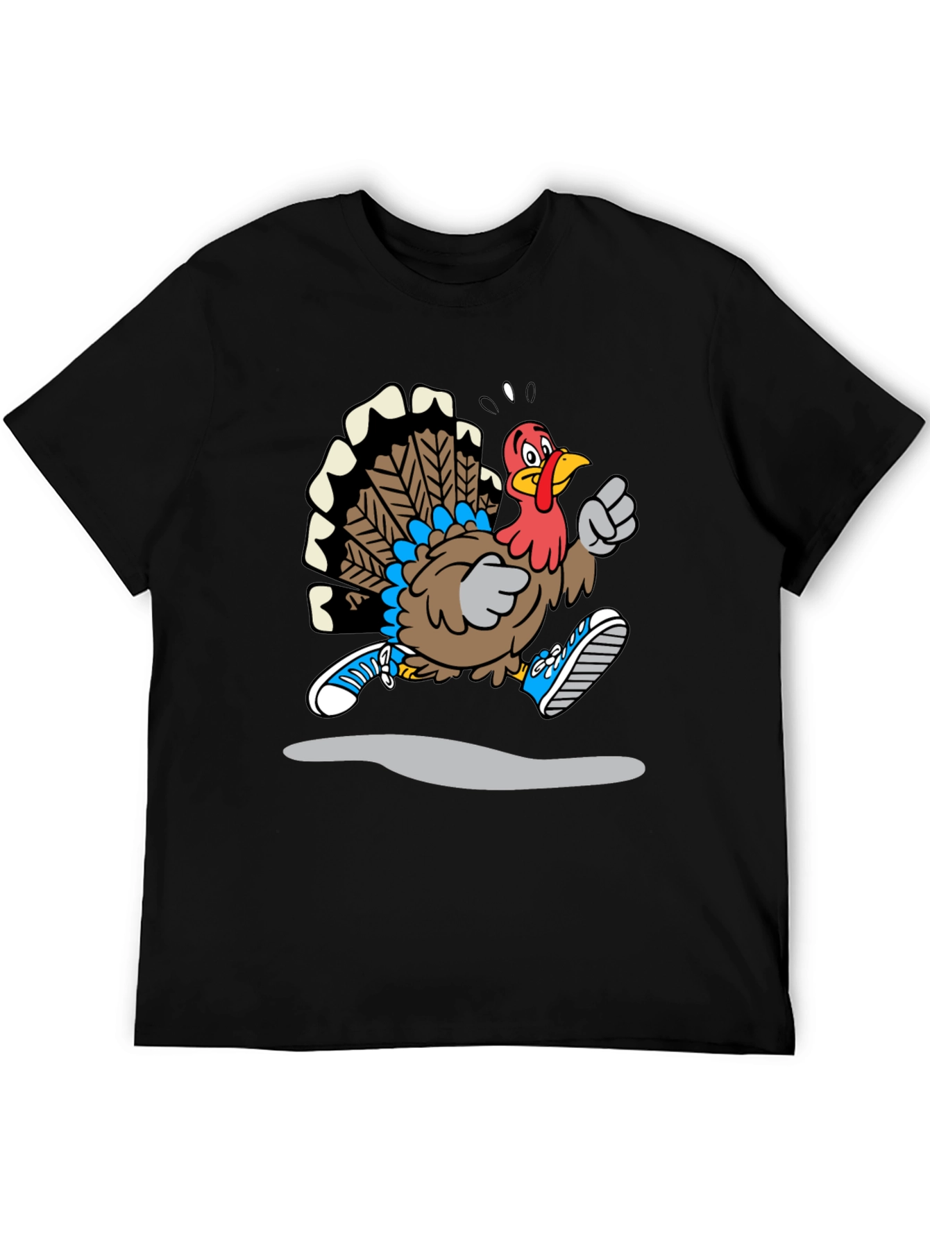 Running Turkey Graphic T-Shirt - Thanksgiving Fun