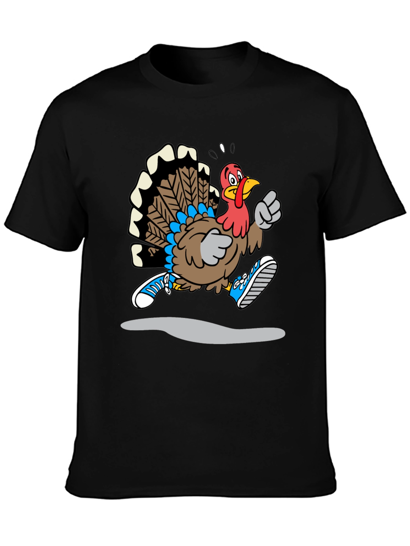 Running Turkey Graphic T-Shirt - Thanksgiving Fun
