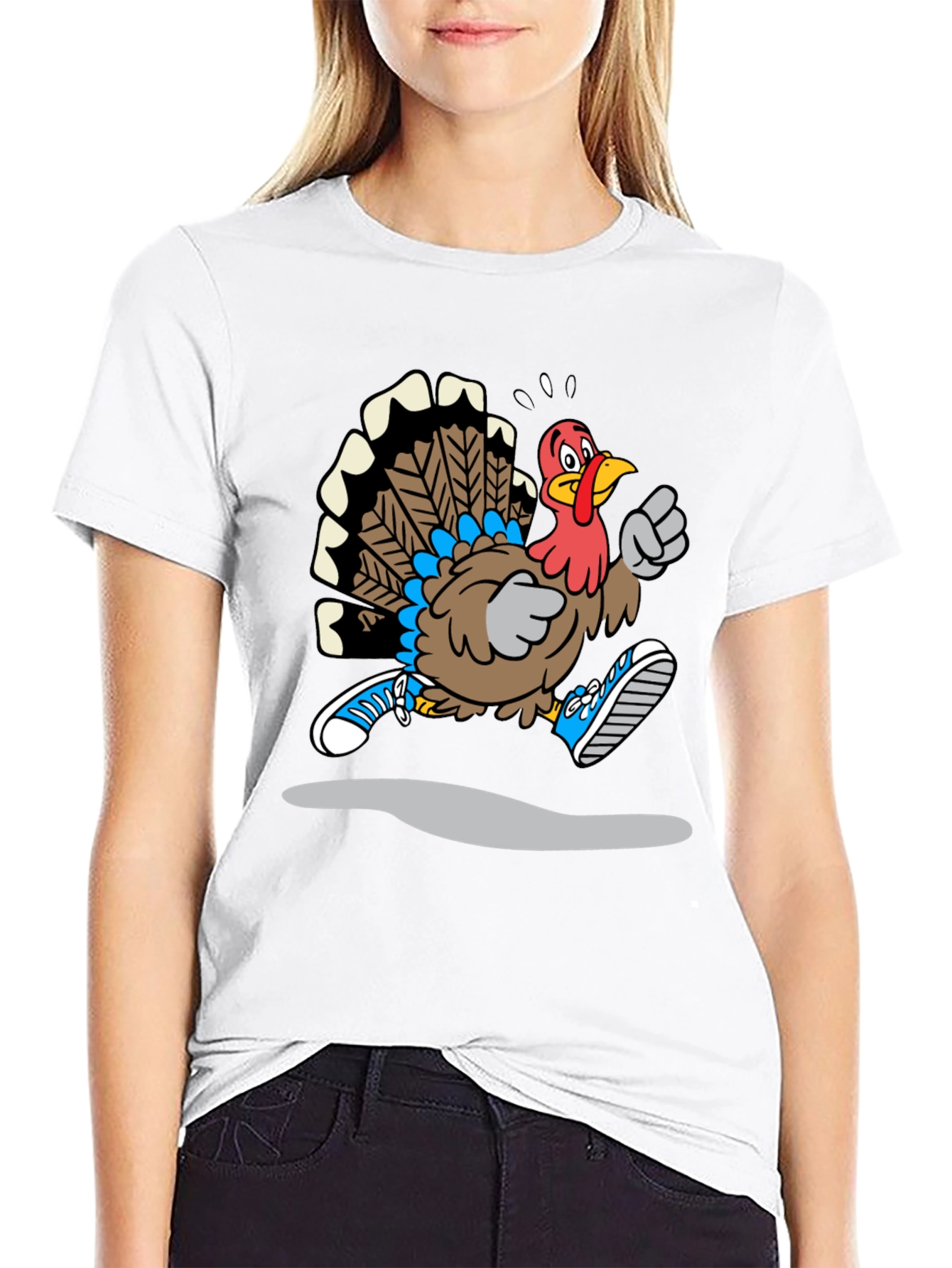Running Turkey Graphic T-Shirt - Thanksgiving Fun