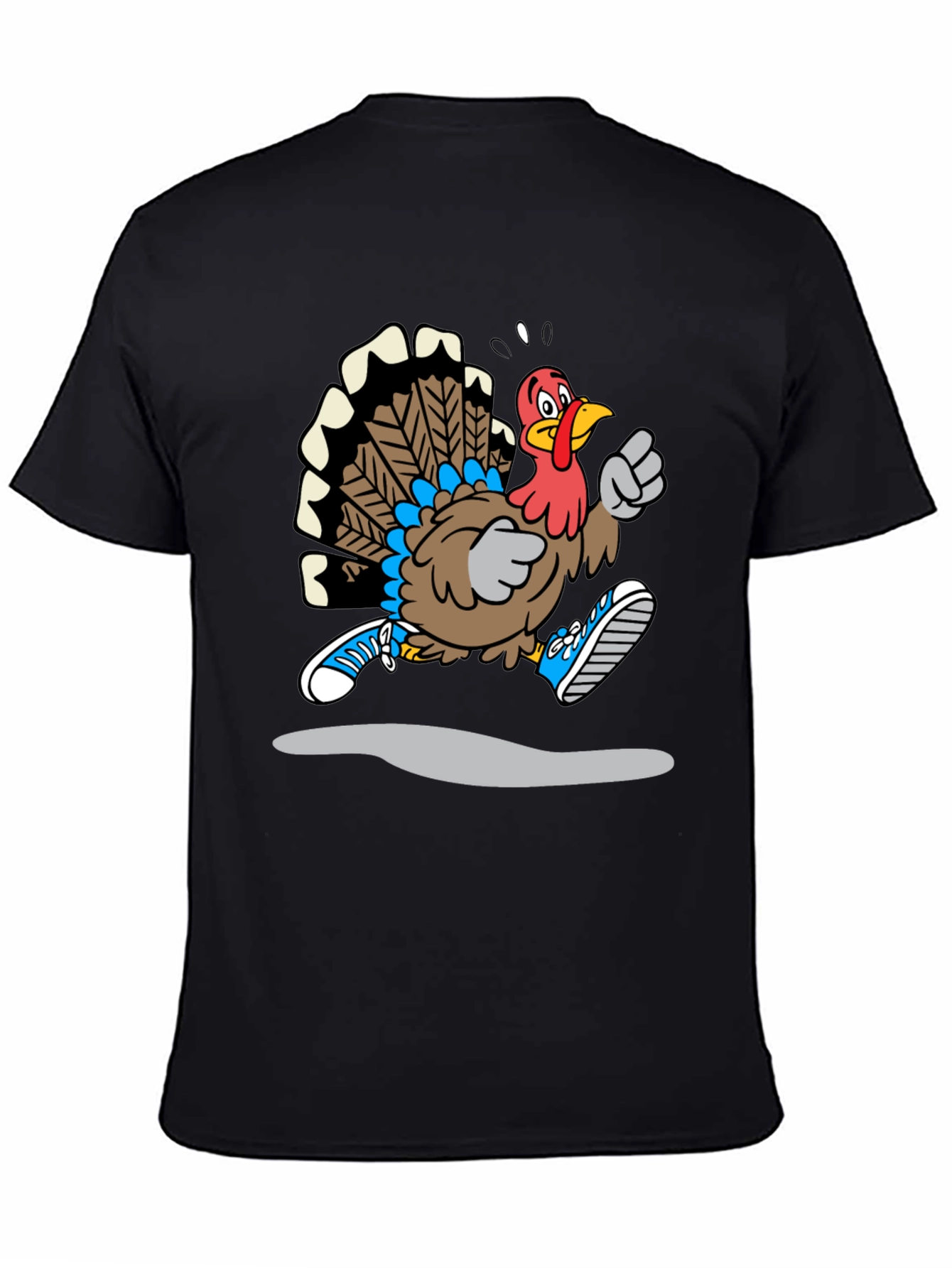 Running Turkey Graphic T-Shirt - Thanksgiving Fun