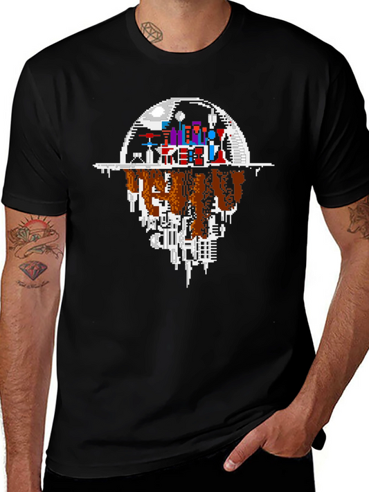 Pixel Cityscape T-Shirt - Urban Gaming Style