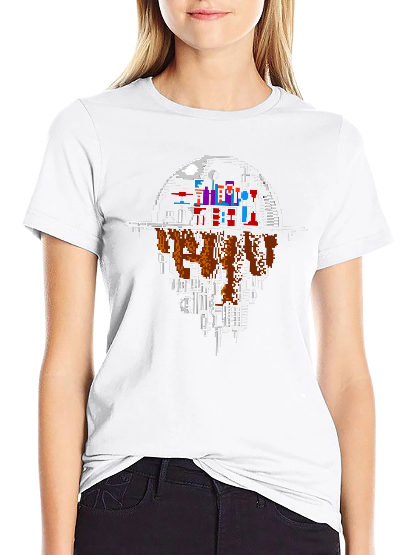 Pixel Cityscape T-Shirt - Urban Gaming Style