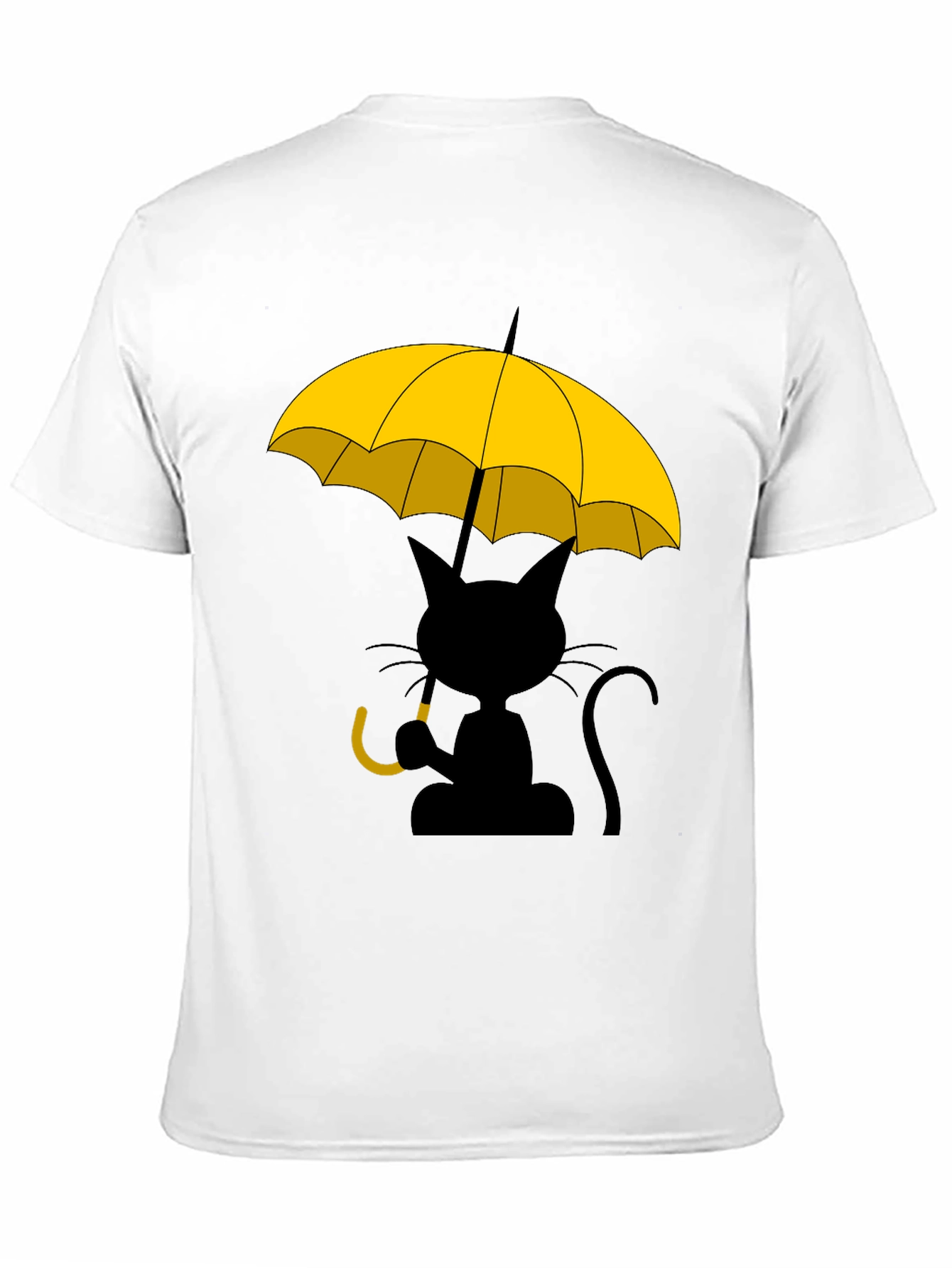 Cat Under Yellow Umbrella Graphic Tee