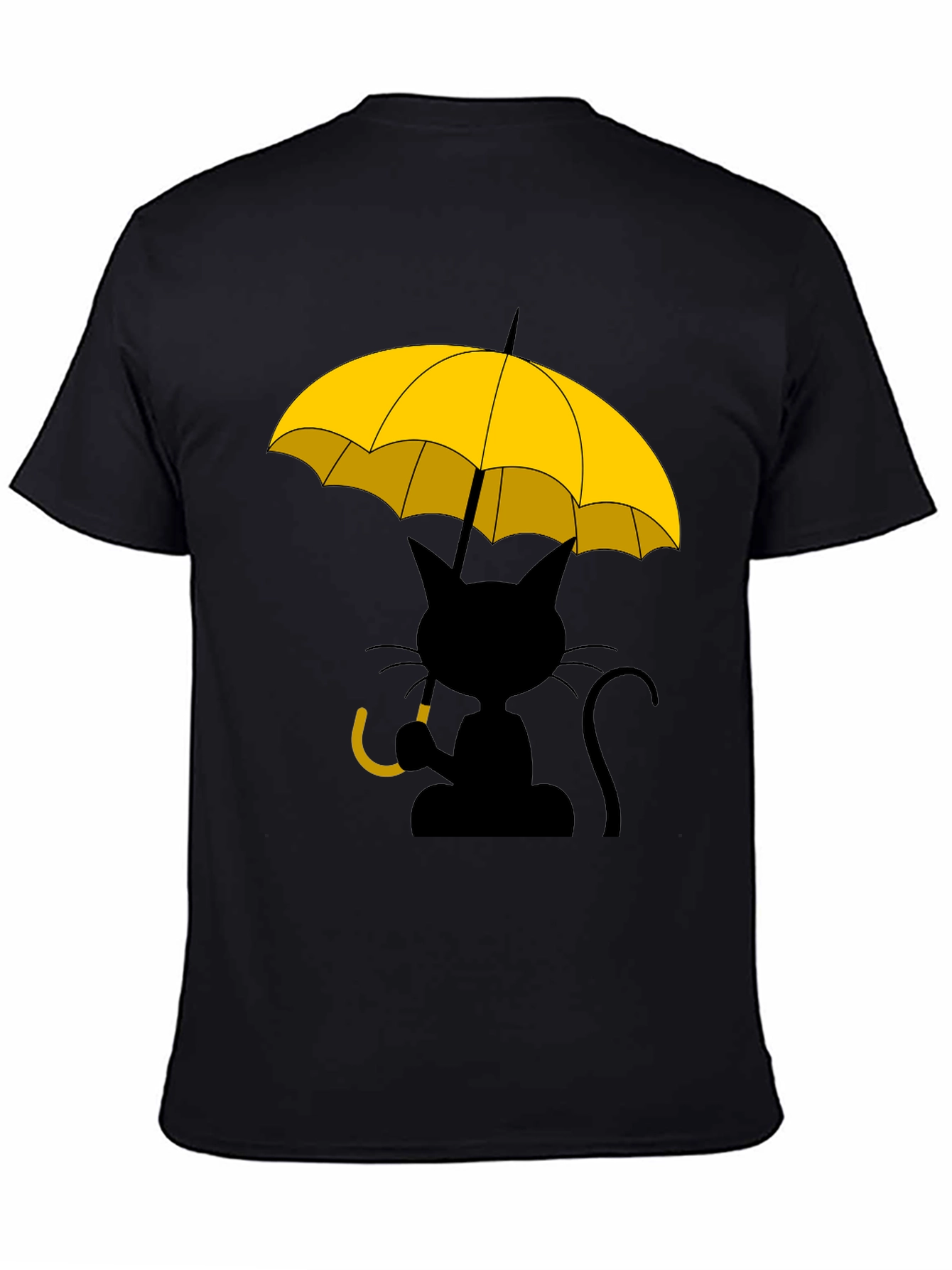 Cat Under Yellow Umbrella Graphic Tee