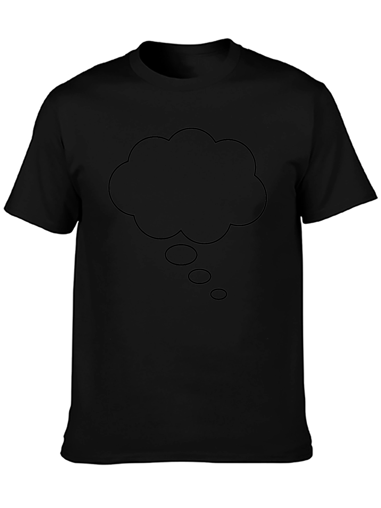 Thinking Cloud Graphic Tee - Black Cotton T-Shirt