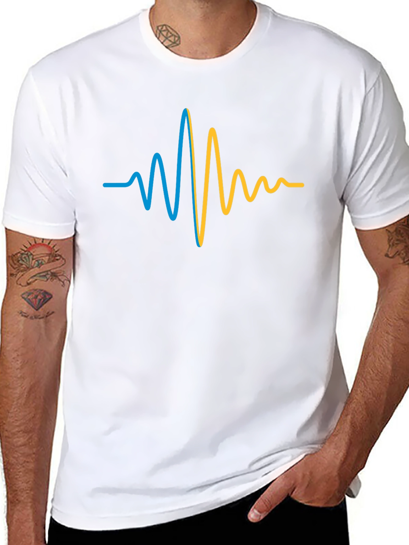 Ukraine Heartbeat T-Shirt - Black Cotton Tee