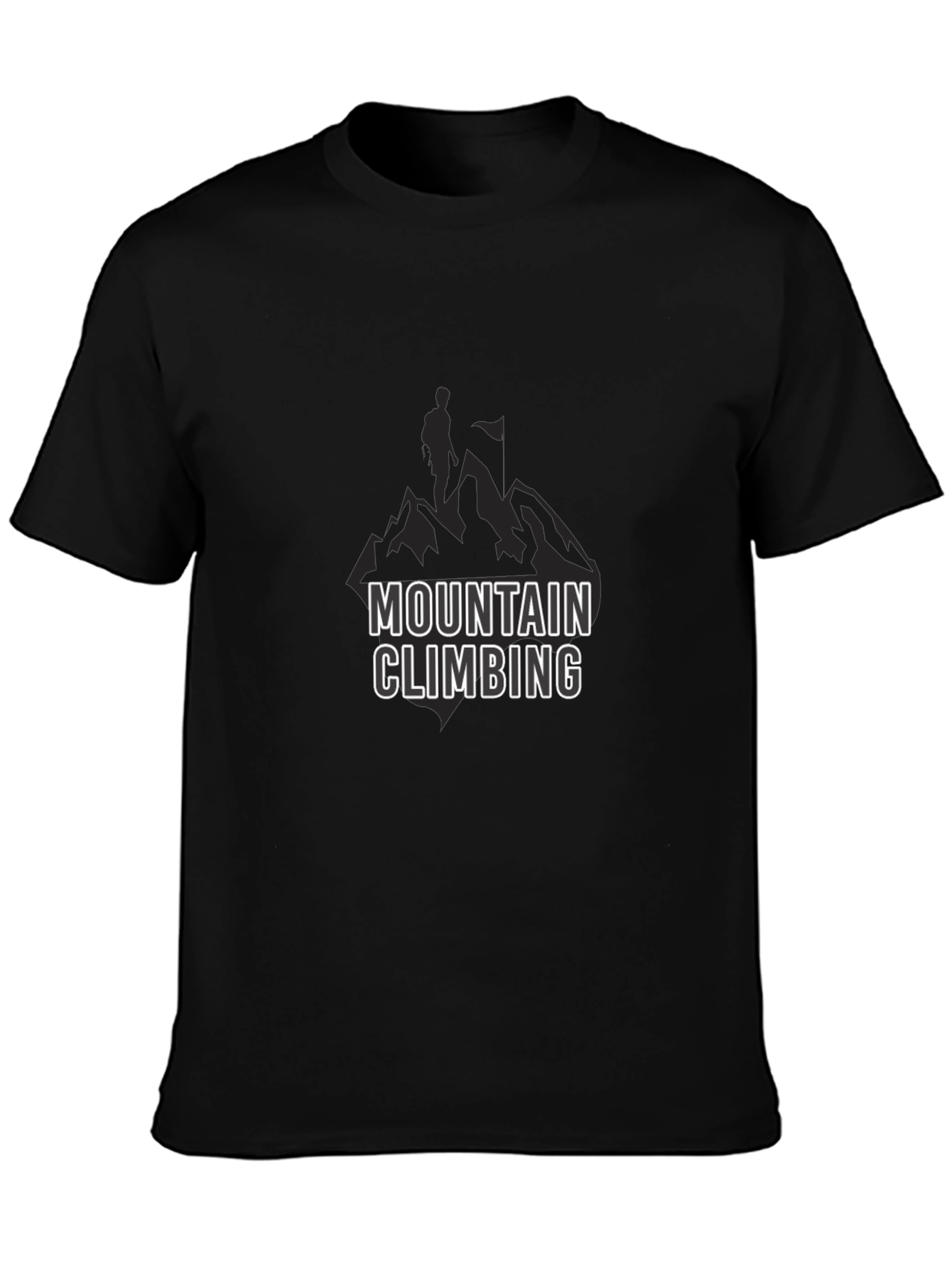 Mountain Climbing Graphic Print Mens Black T-Shirt
