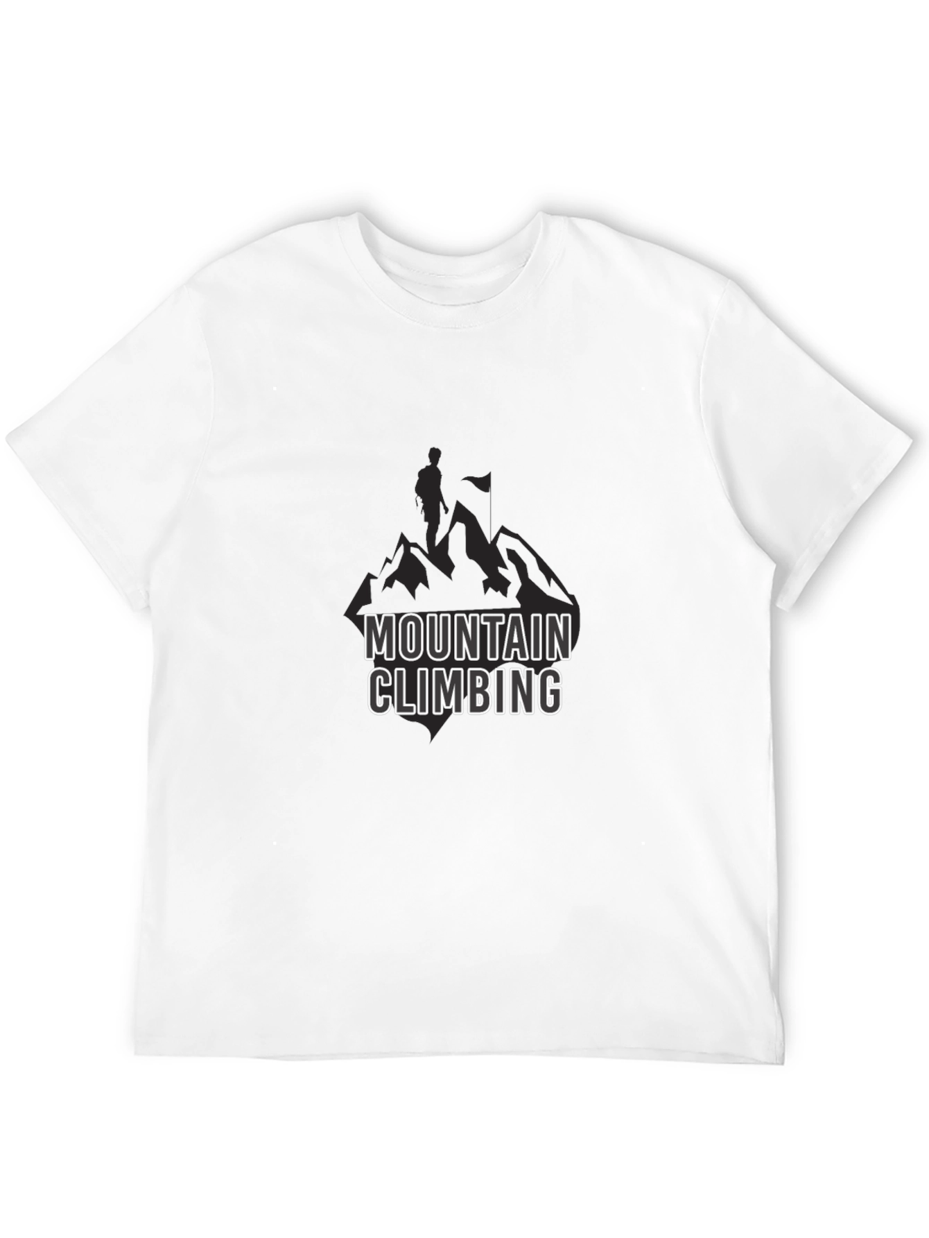 Mountain Climbing Graphic Print Mens Black T-Shirt