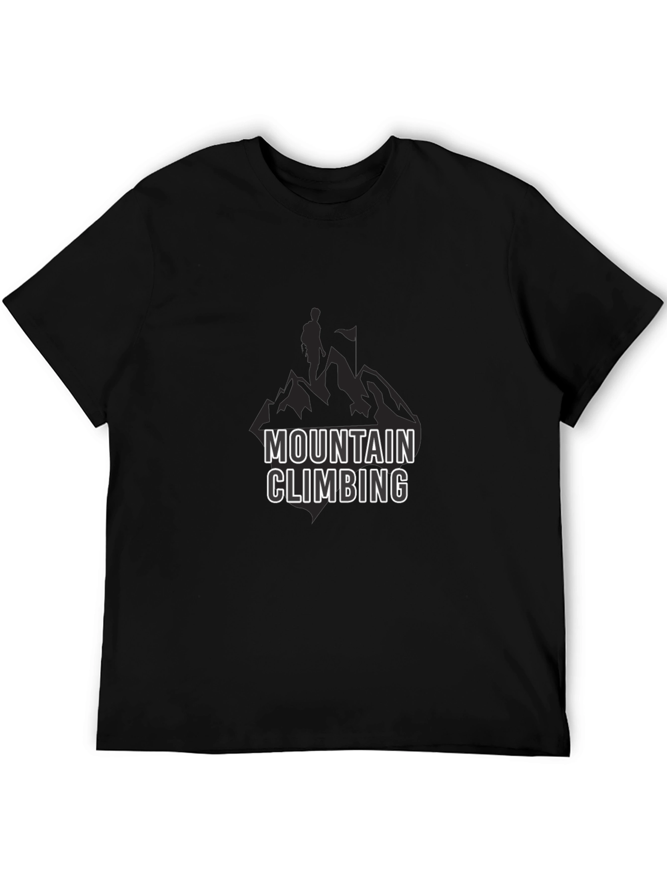 Mountain Climbing Graphic Print Mens Black T-Shirt