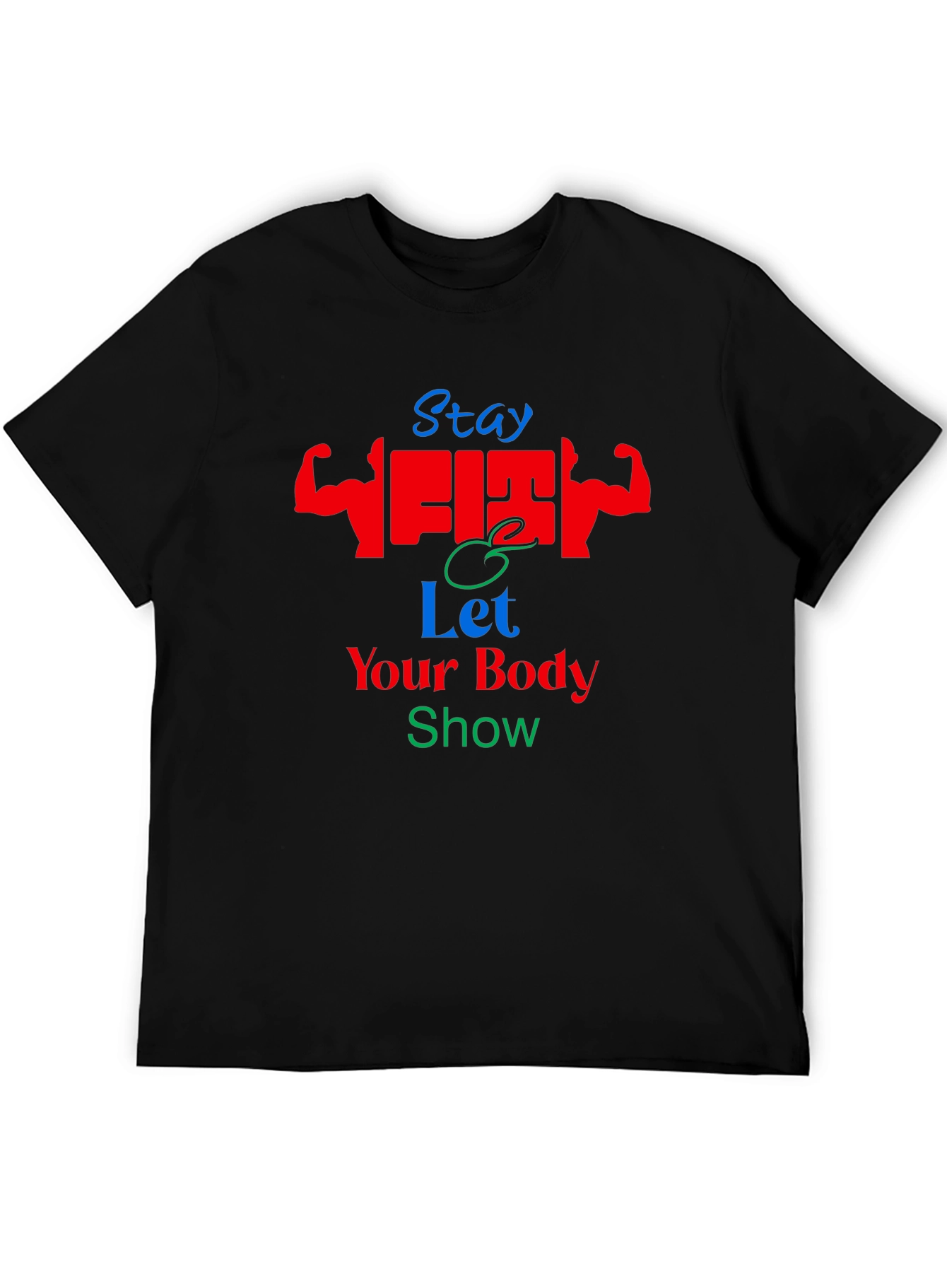 Stay Fit Graphic T-Shirt - Black