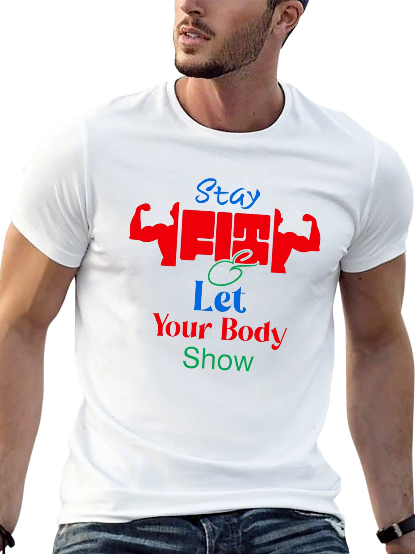 Stay Fit Graphic T-Shirt - Black