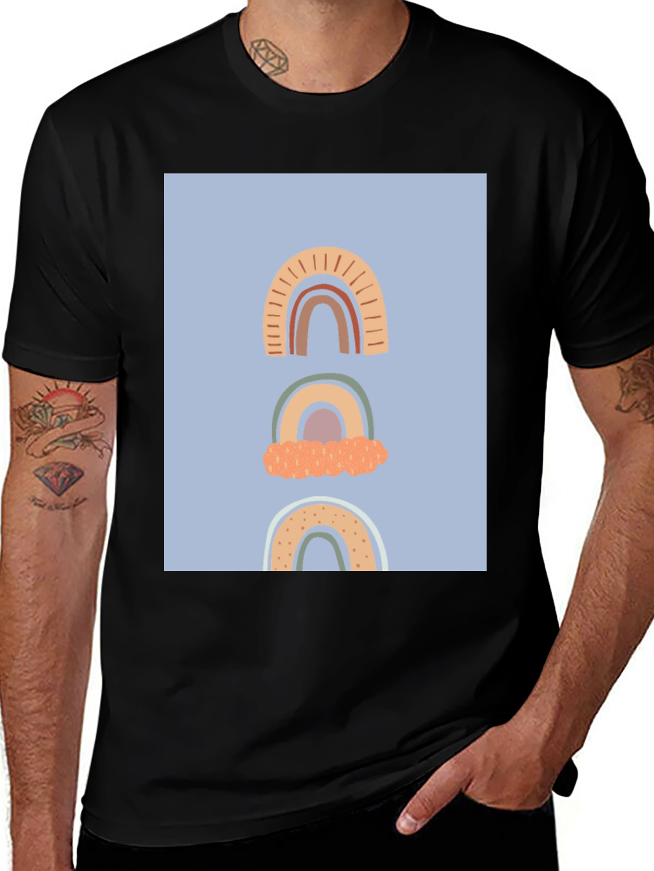 Rainbow Graphic Black T-Shirt