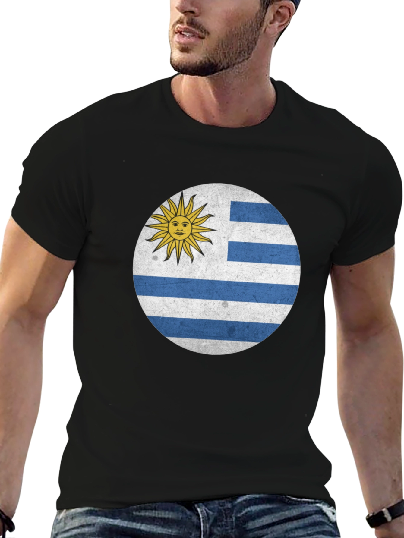 Uruguay Flag T-Shirt - Black Graphic Tee