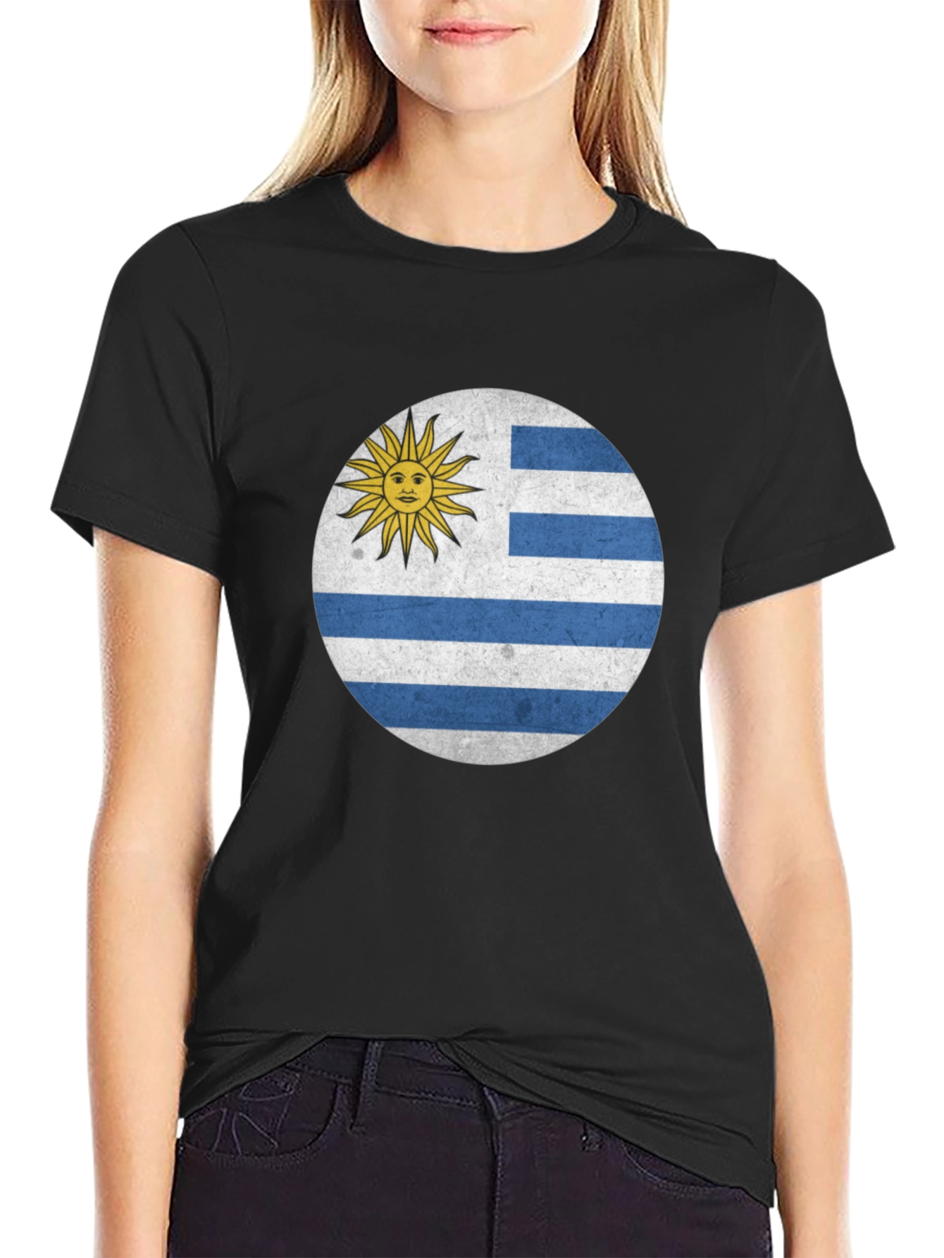 Uruguay Flag T-Shirt - Black Graphic Tee