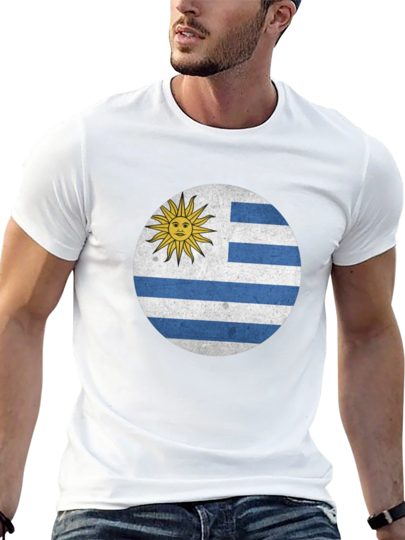 Uruguay Flag T-Shirt - Black Graphic Tee