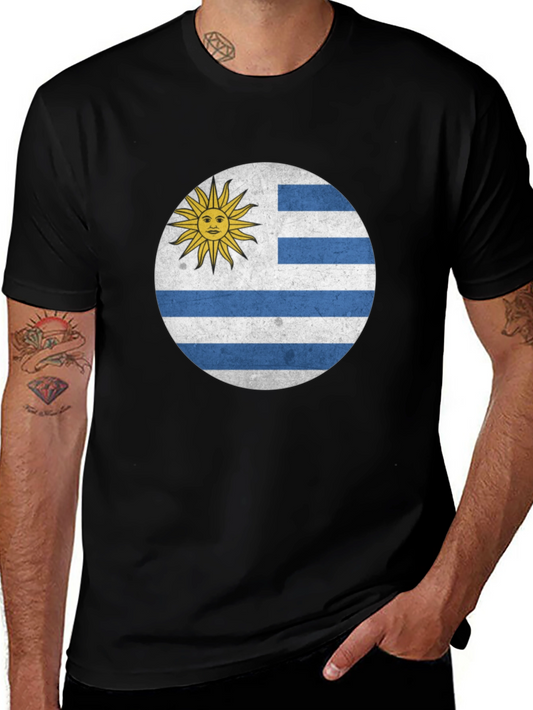 Uruguay Flag T-Shirt - Black Graphic Tee