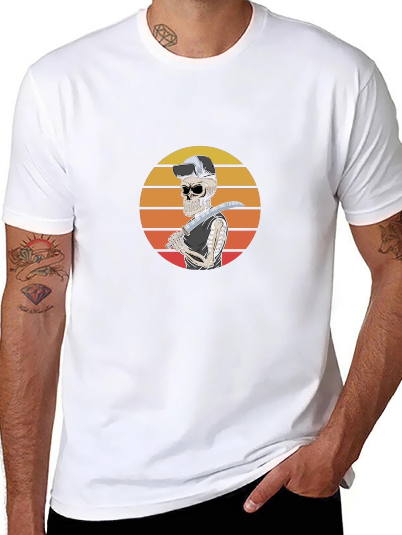 Sunset Skeleton Sword T-Shirt