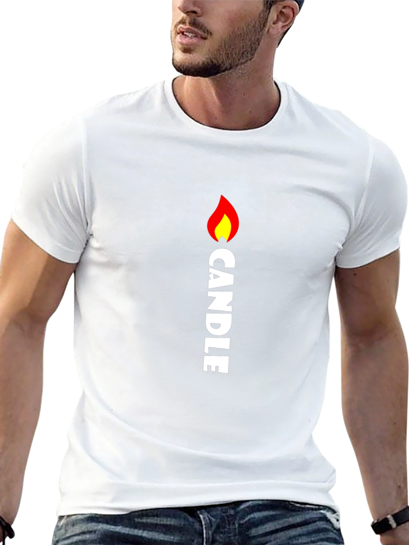Candle Flame Graphic Tee - Black