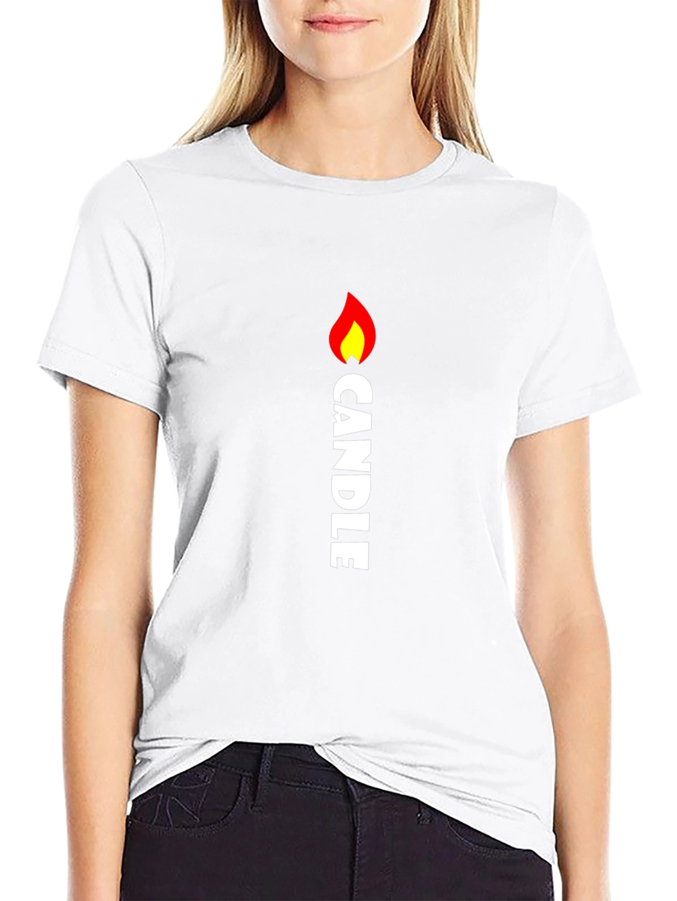 Candle Flame Graphic Tee - Black