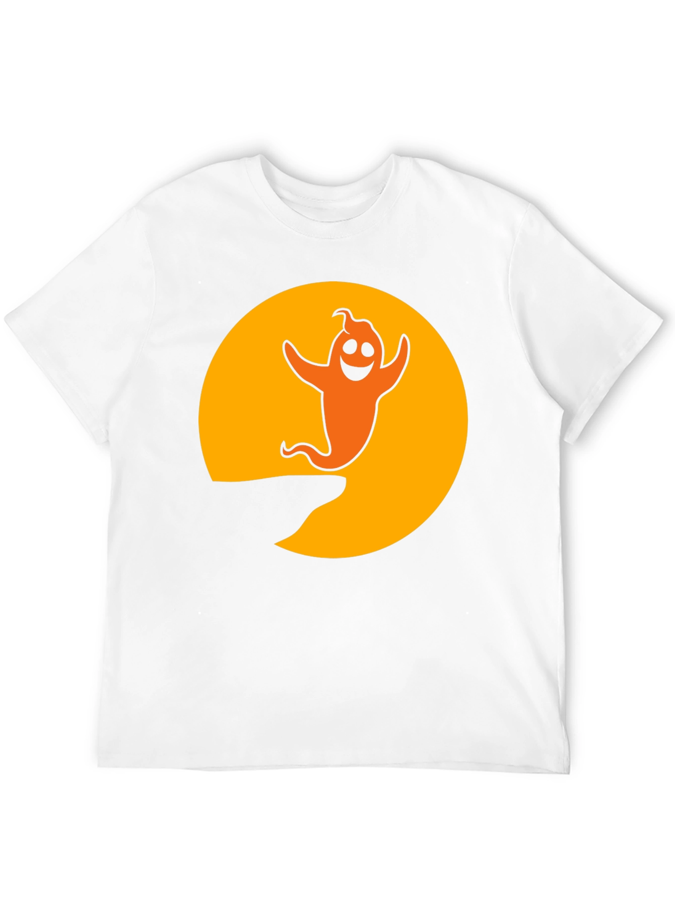 Halloween Ghost Graphic T-Shirt - Black