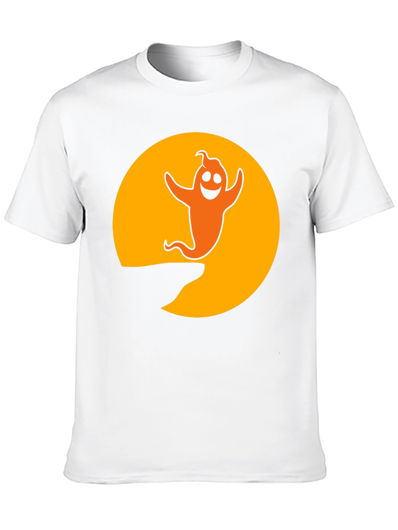 Halloween Ghost Graphic T-Shirt - Black