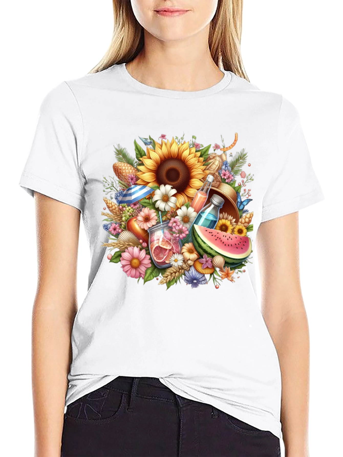 Summer Fun Floral Graphic T-Shirt