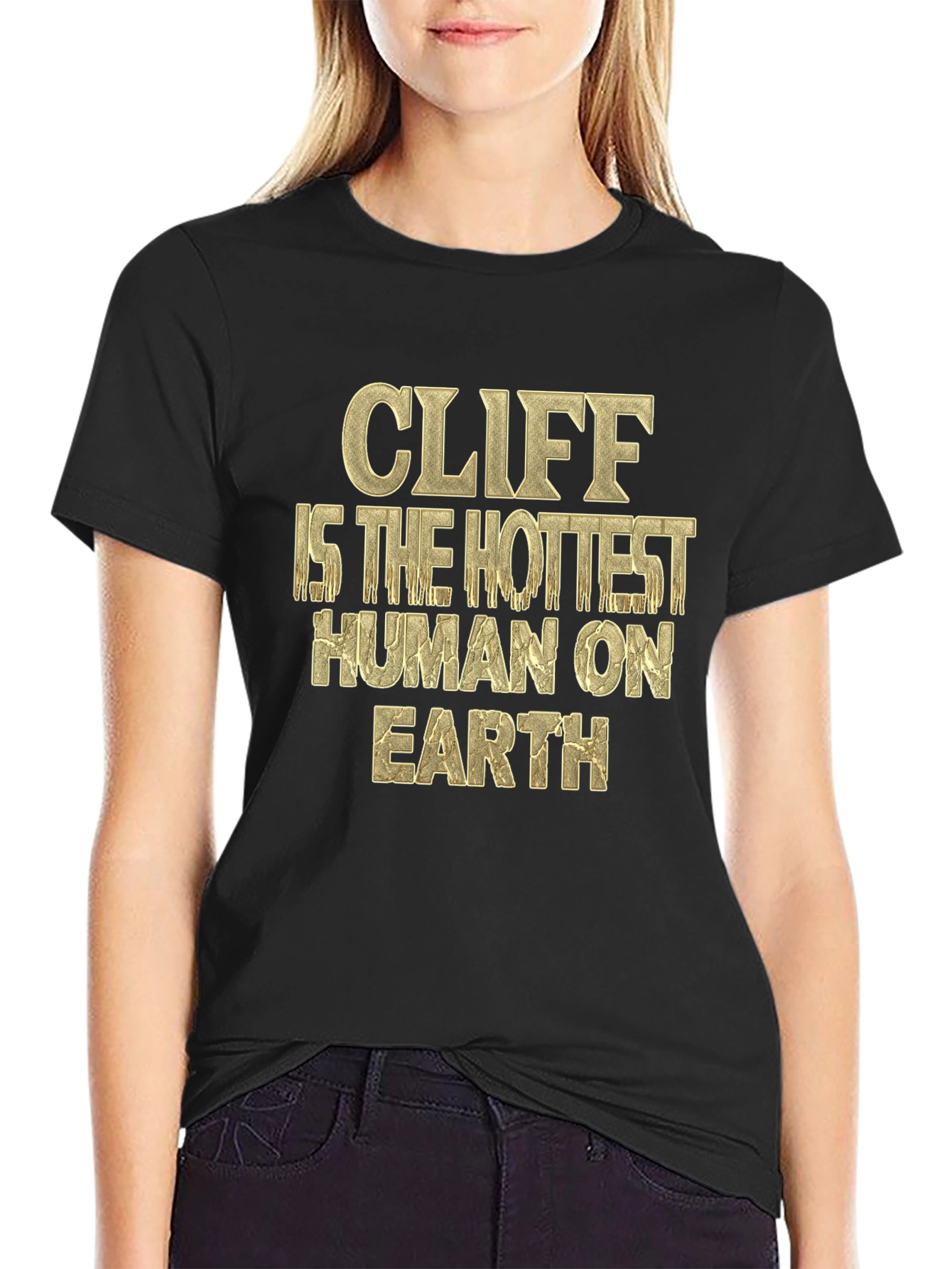 Cliff Hottest Human T-Shirt - Black Graphic Tee