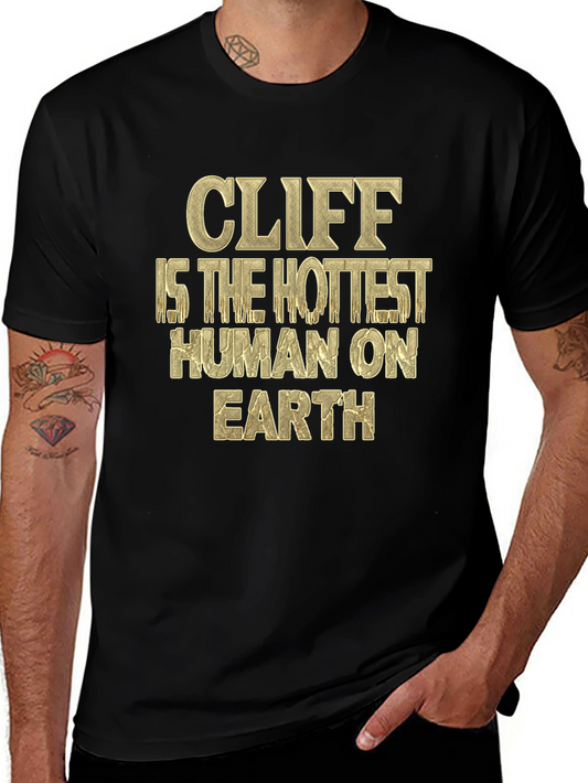 Cliff Hottest Human T-Shirt - Black Graphic Tee