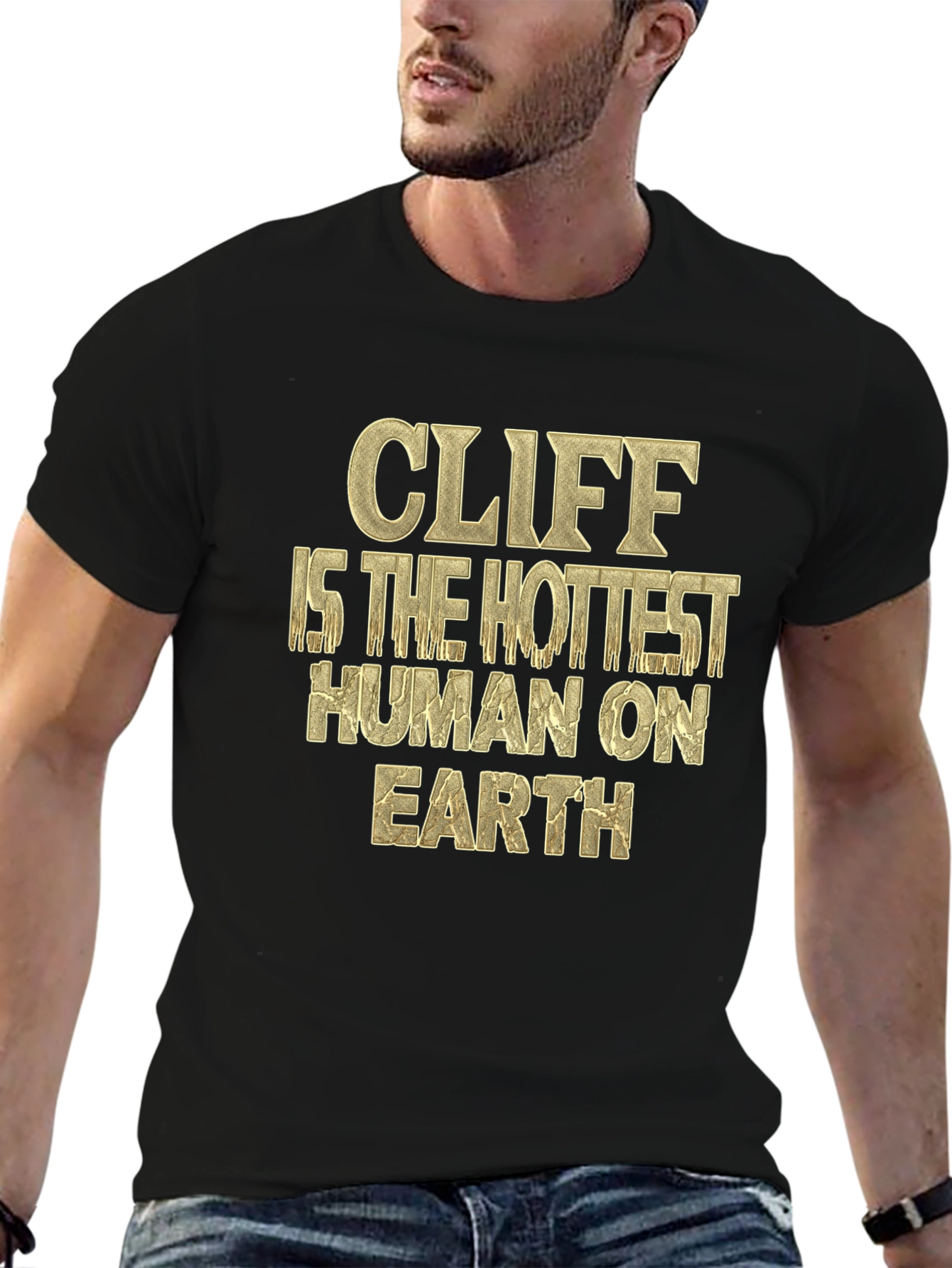 Cliff Hottest Human T-Shirt - Black Graphic Tee