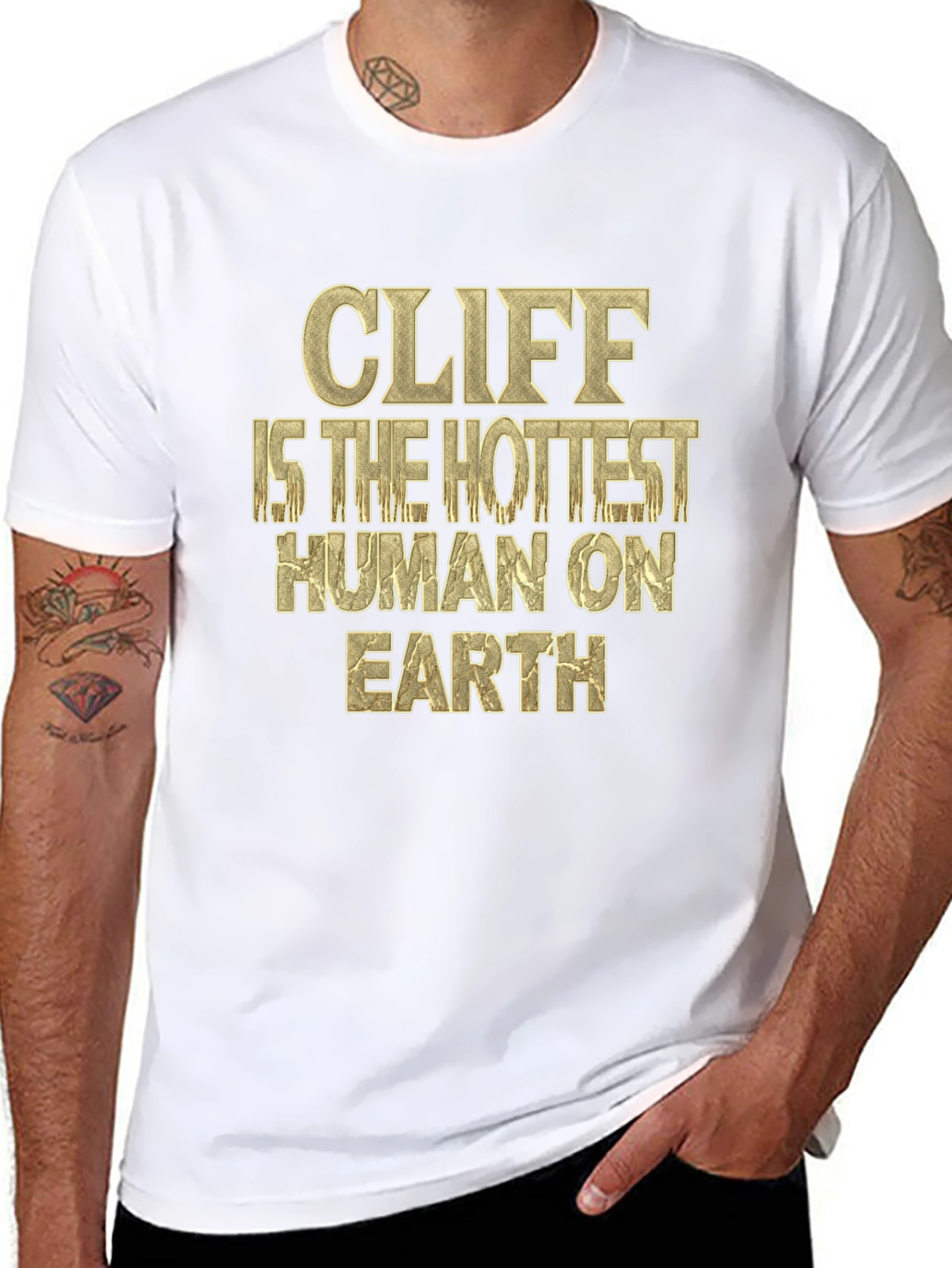Cliff Hottest Human T-Shirt - Black Graphic Tee