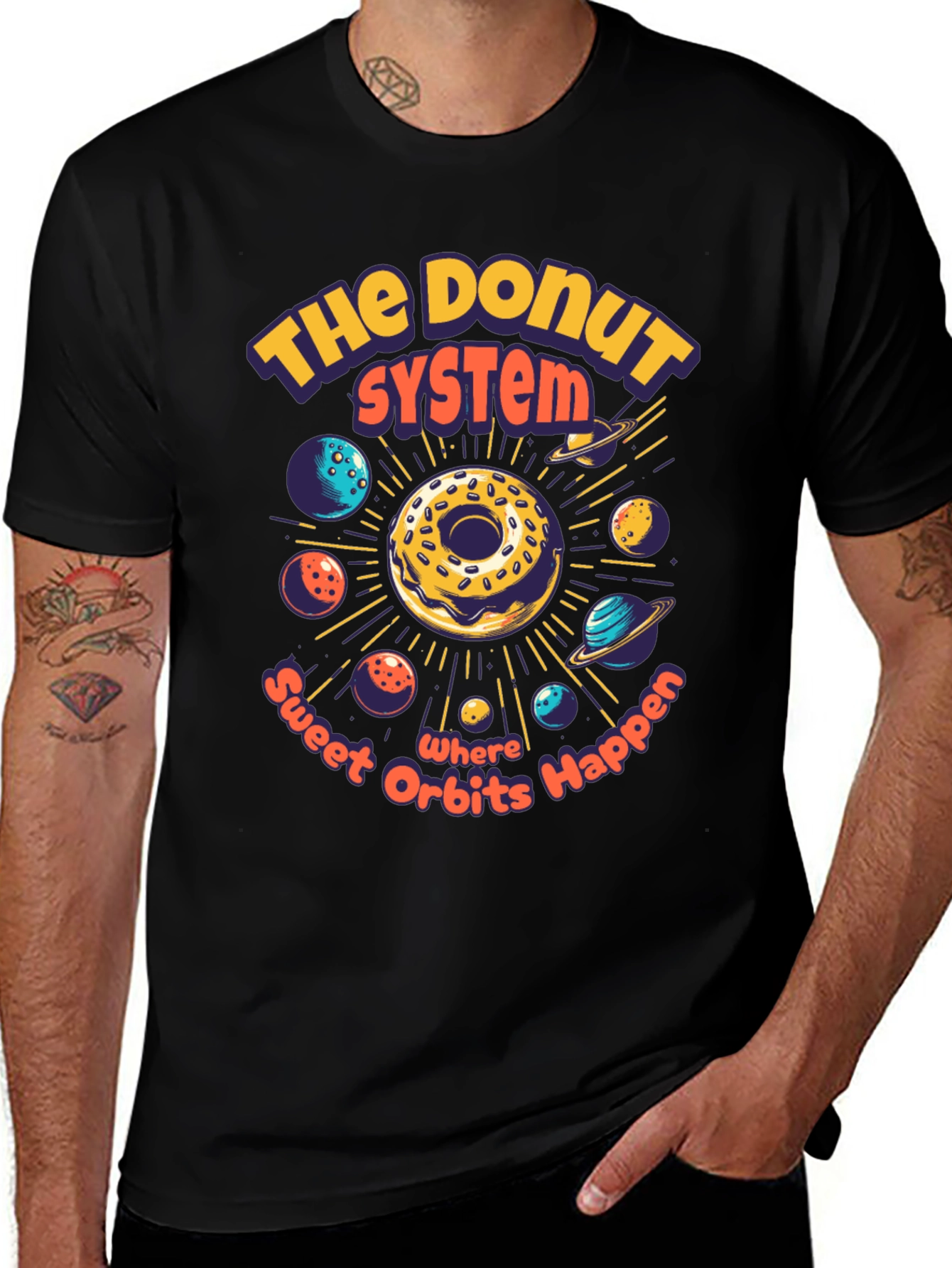 Donut System Graphic T-Shirt - Sweet Orbits!
