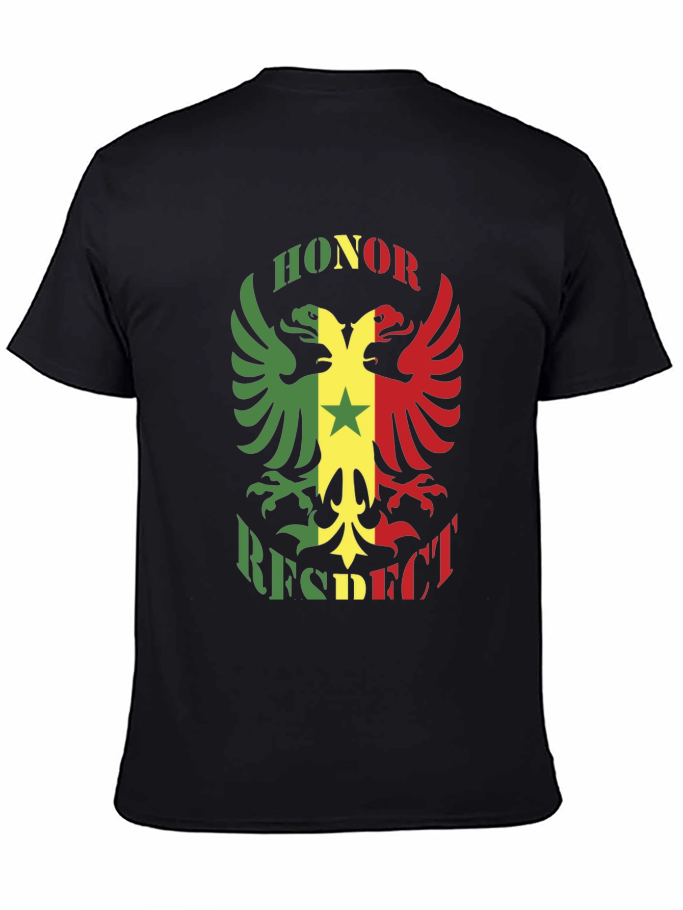 Honor Respect Eagle Graphic Black T-Shirt