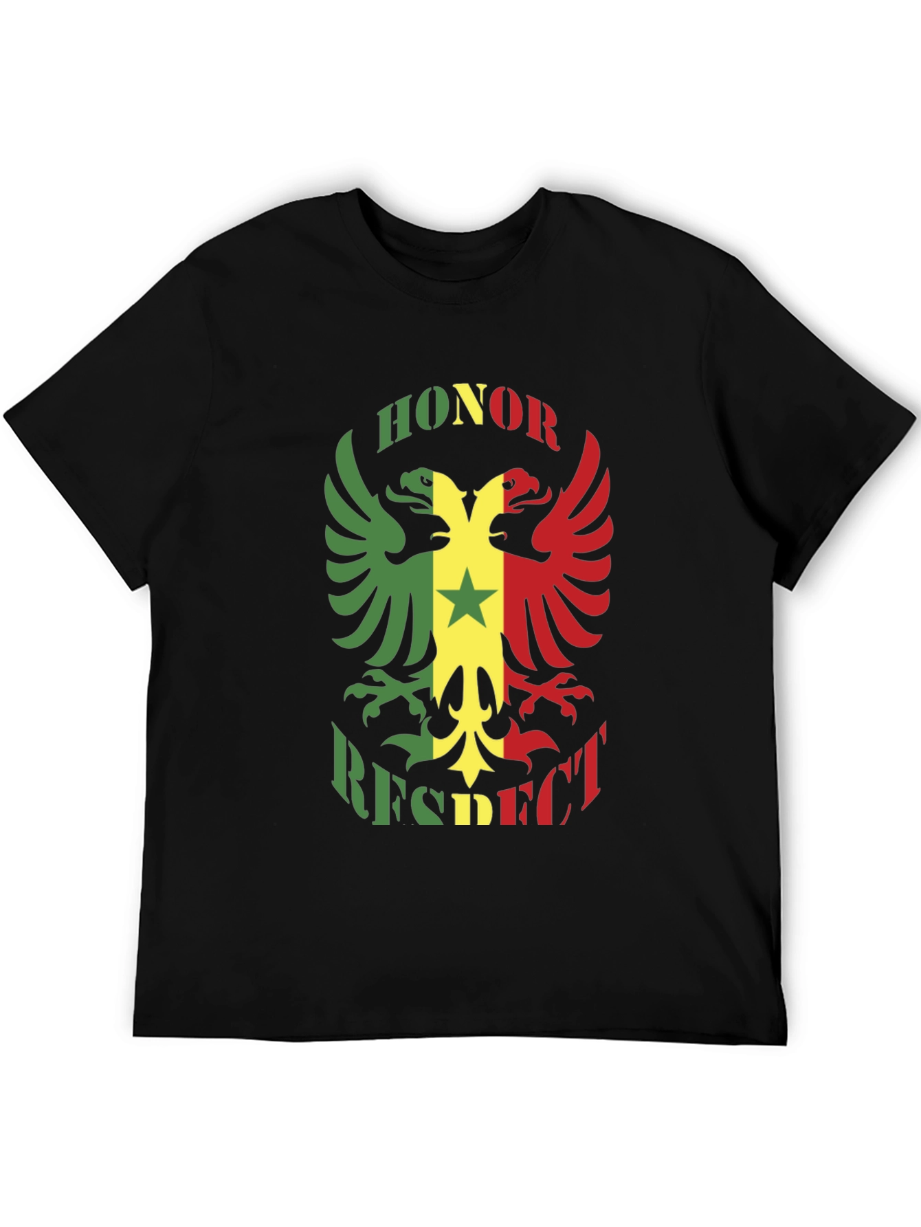 Honor Respect Eagle Graphic Black T-Shirt