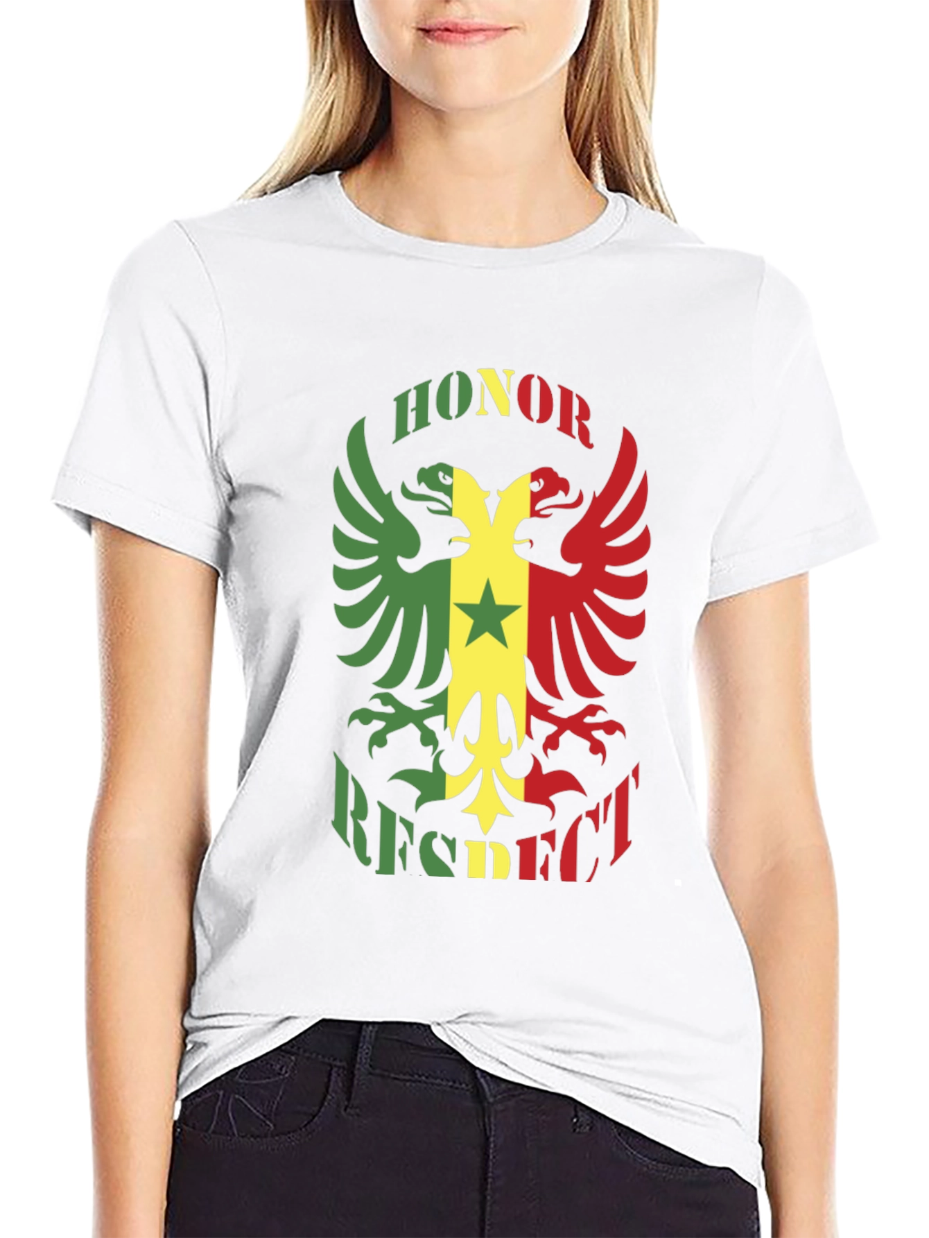 Honor Respect Eagle Graphic Black T-Shirt
