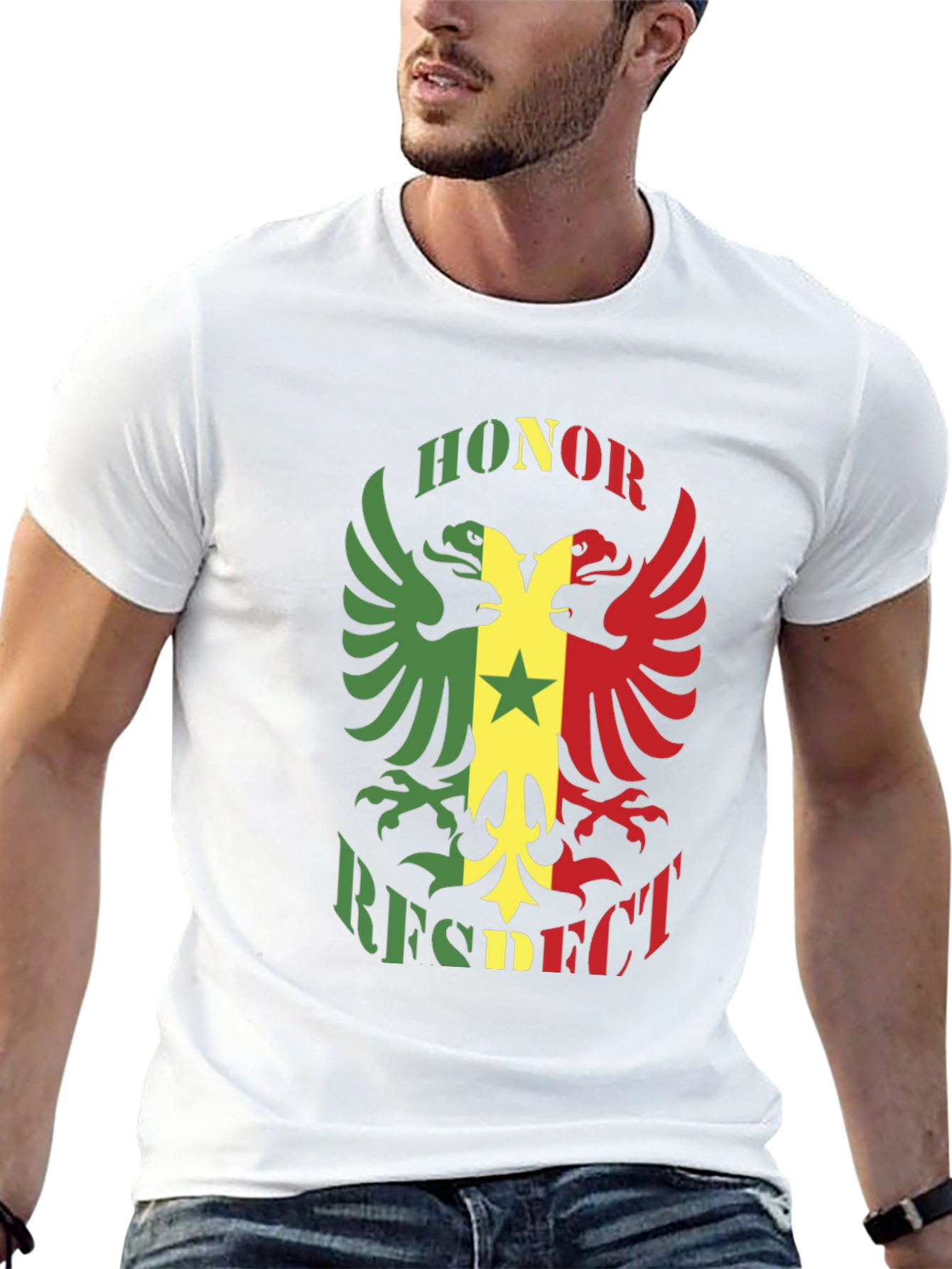 Honor Respect Eagle Graphic Black T-Shirt