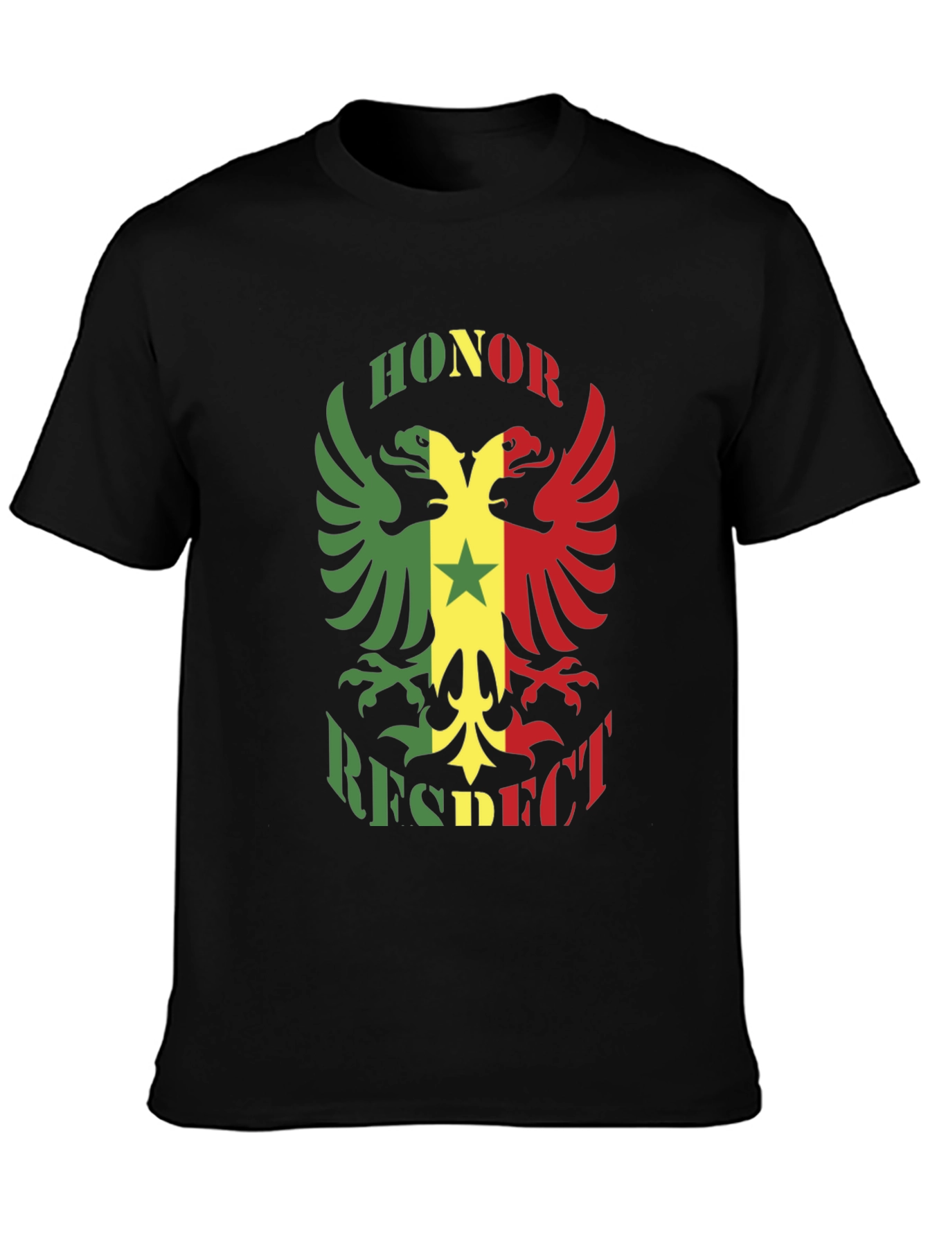 Honor Respect Eagle Graphic Black T-Shirt