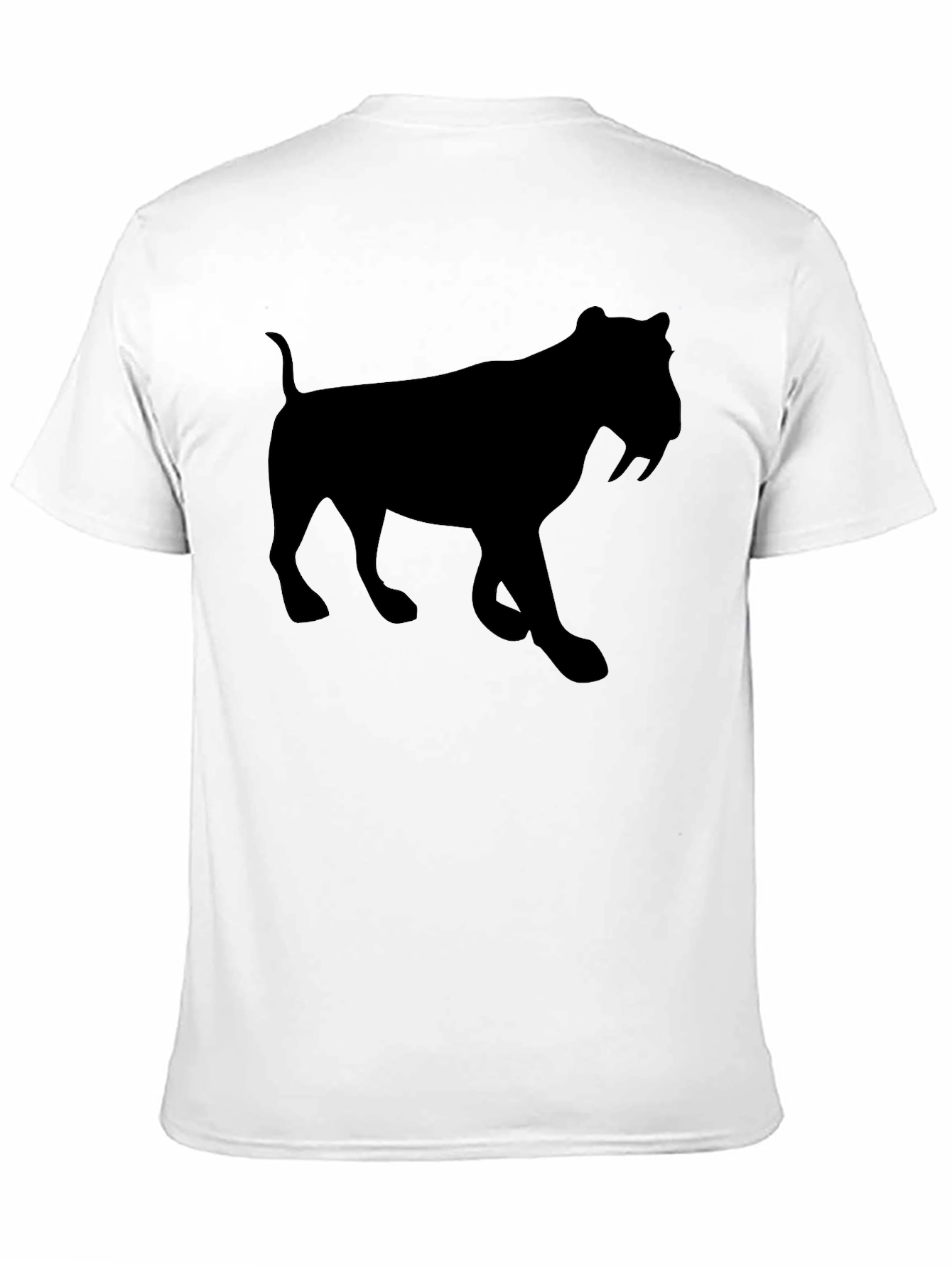 Saber-Toothed Tiger Silhouette Black Tee