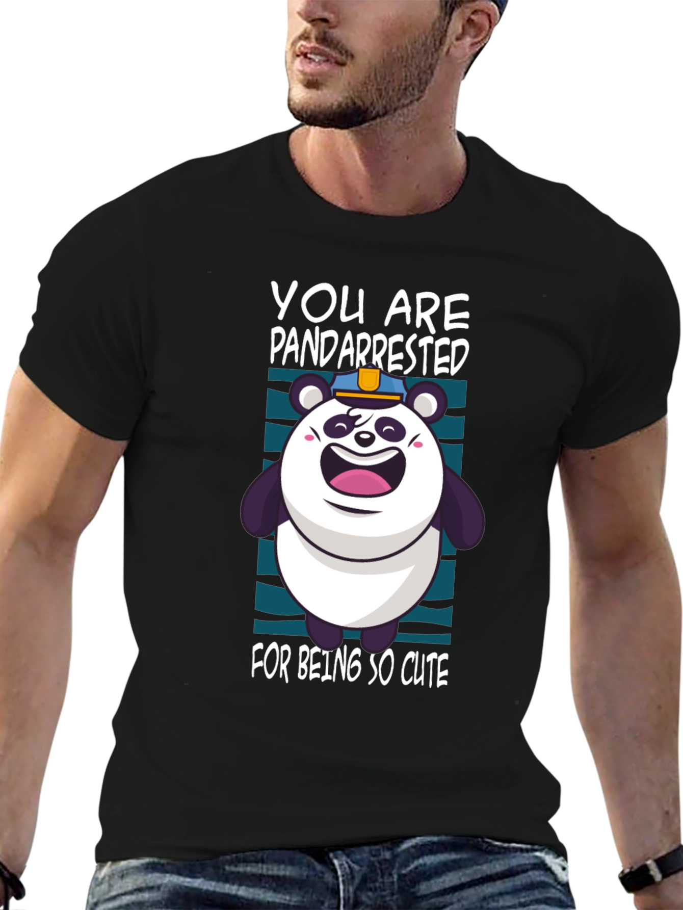 PandArrested Cute Panda Graphic T-Shirt