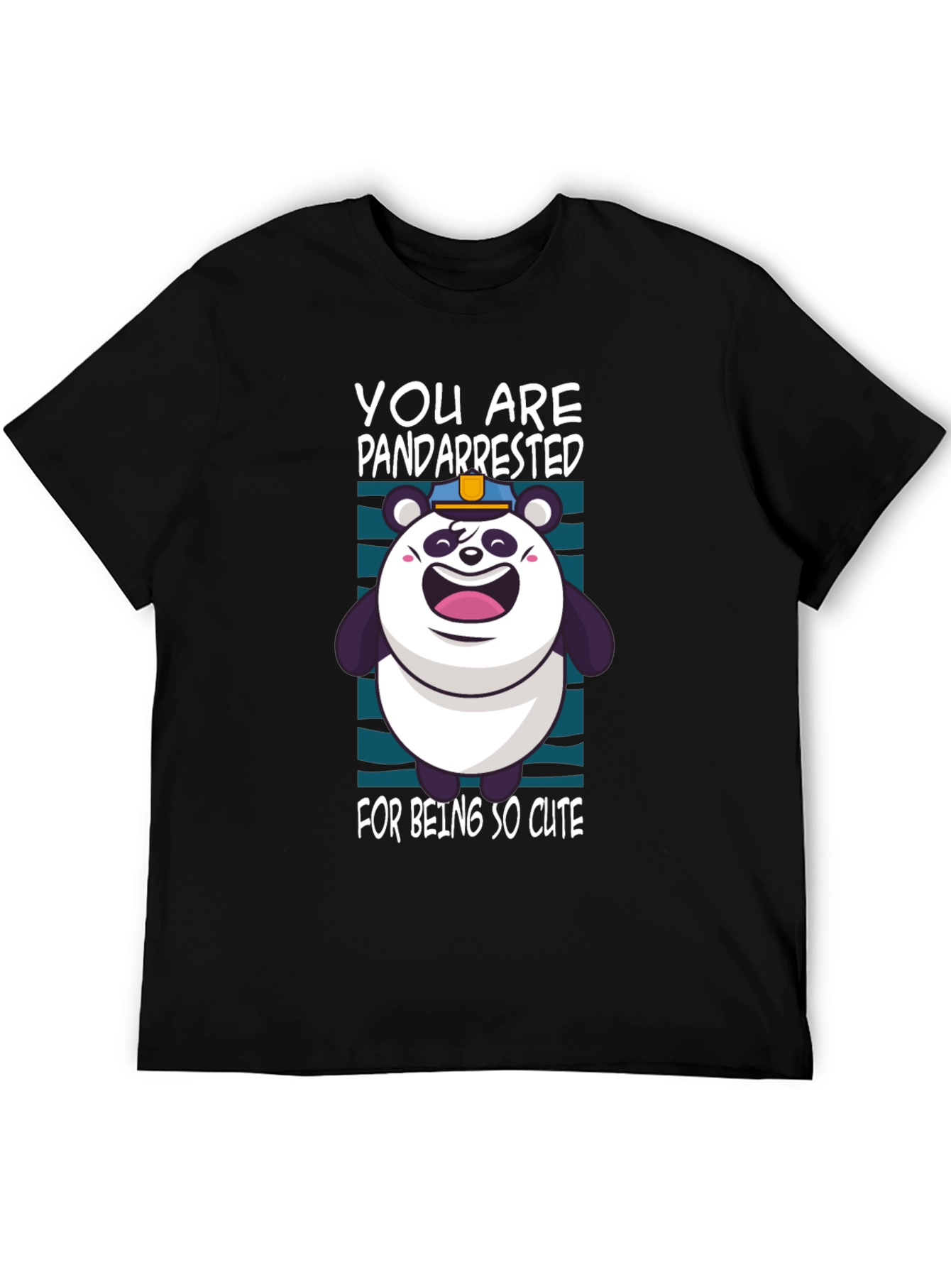 PandArrested Cute Panda Graphic T-Shirt