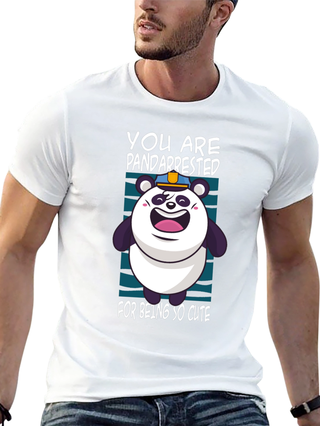 PandArrested Cute Panda Graphic T-Shirt