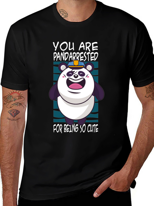 PandArrested Cute Panda Graphic T-Shirt