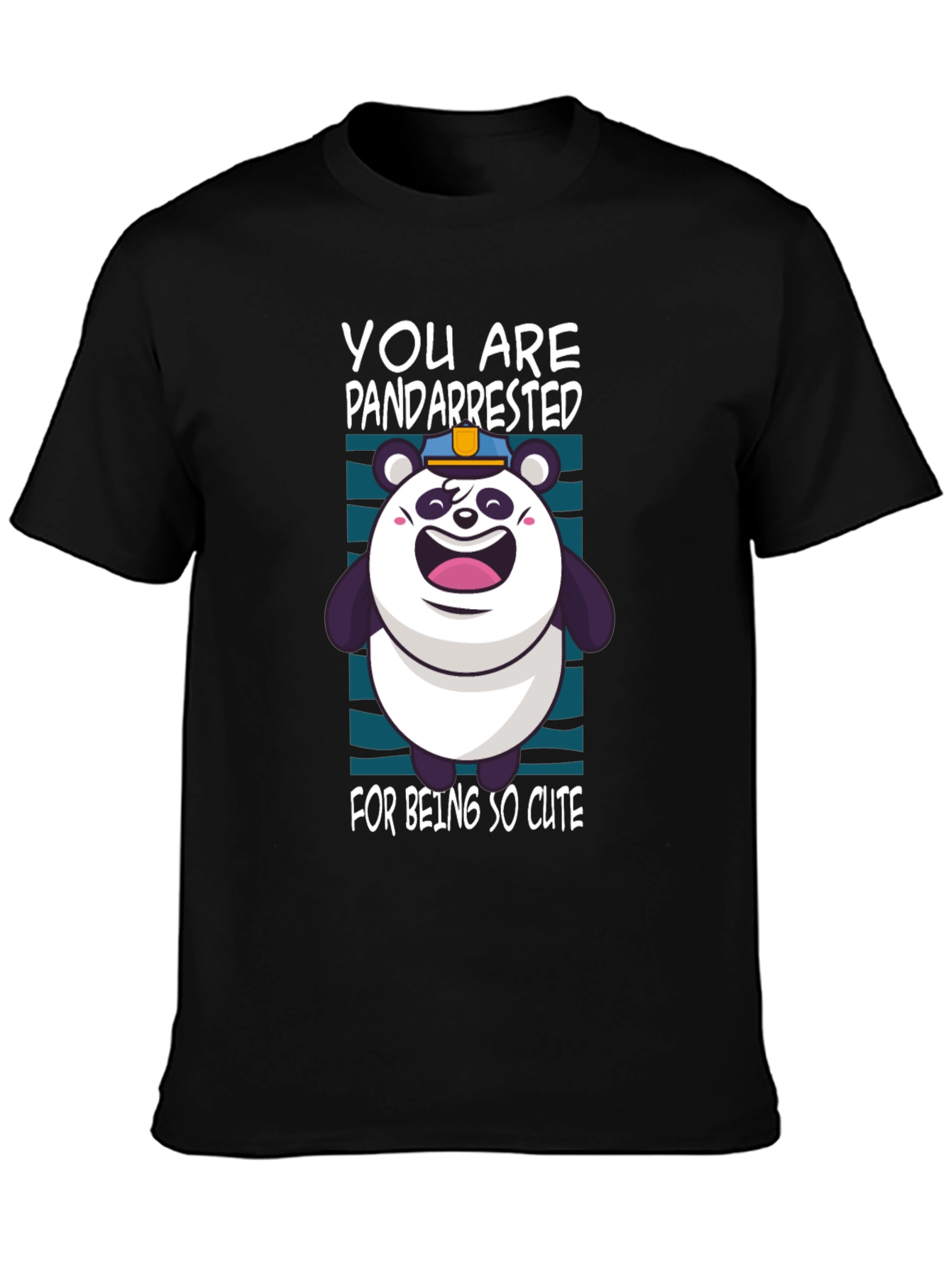 PandArrested Cute Panda Graphic T-Shirt