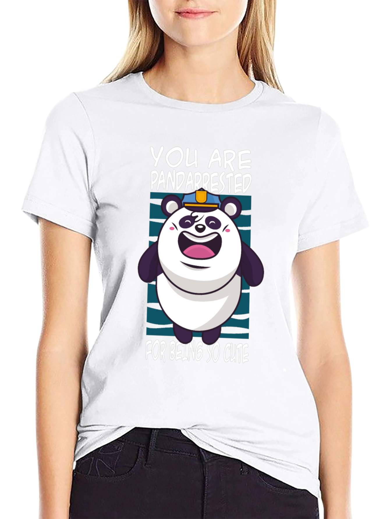 PandArrested Cute Panda Graphic T-Shirt