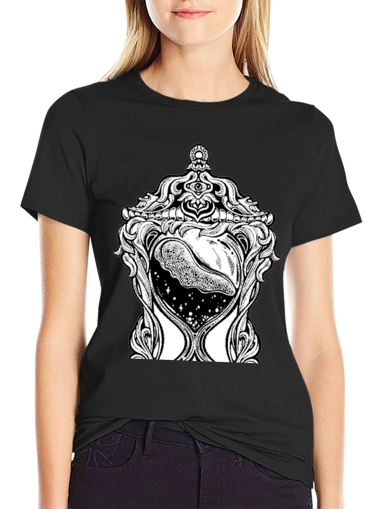 Mystic Hourglass Graphic Tee - Black