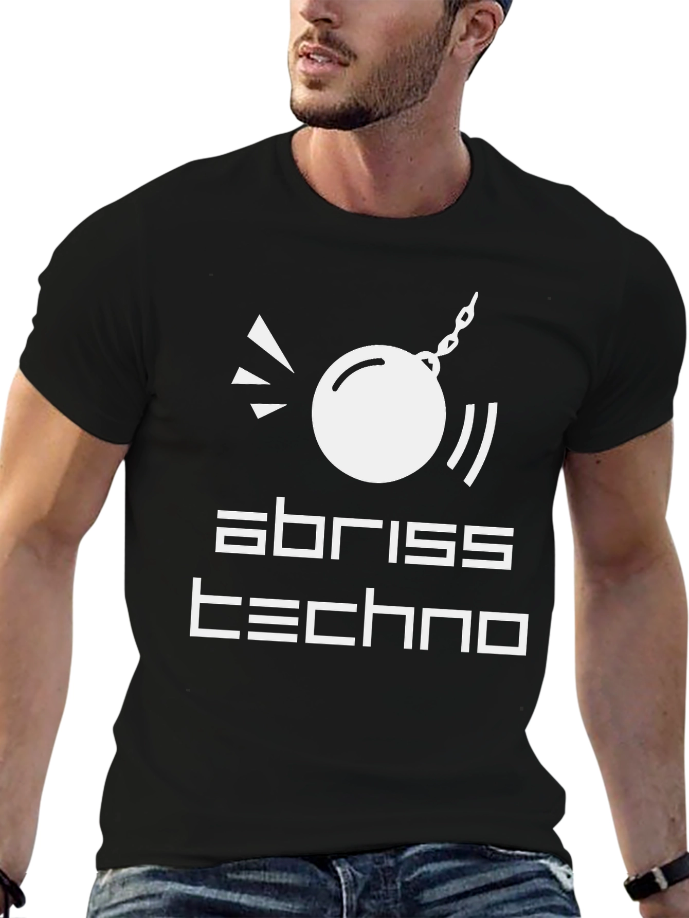 Abriss Techno Black Graphic T-Shirt