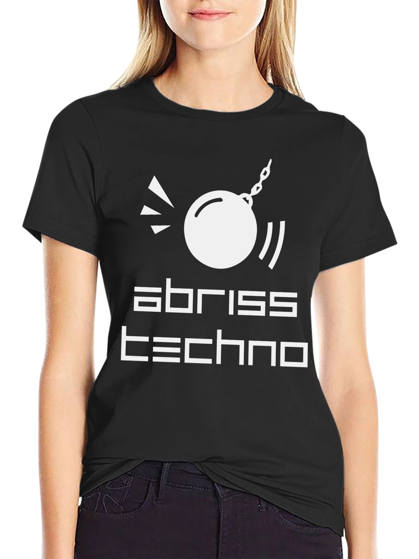 Abriss Techno Black Graphic T-Shirt
