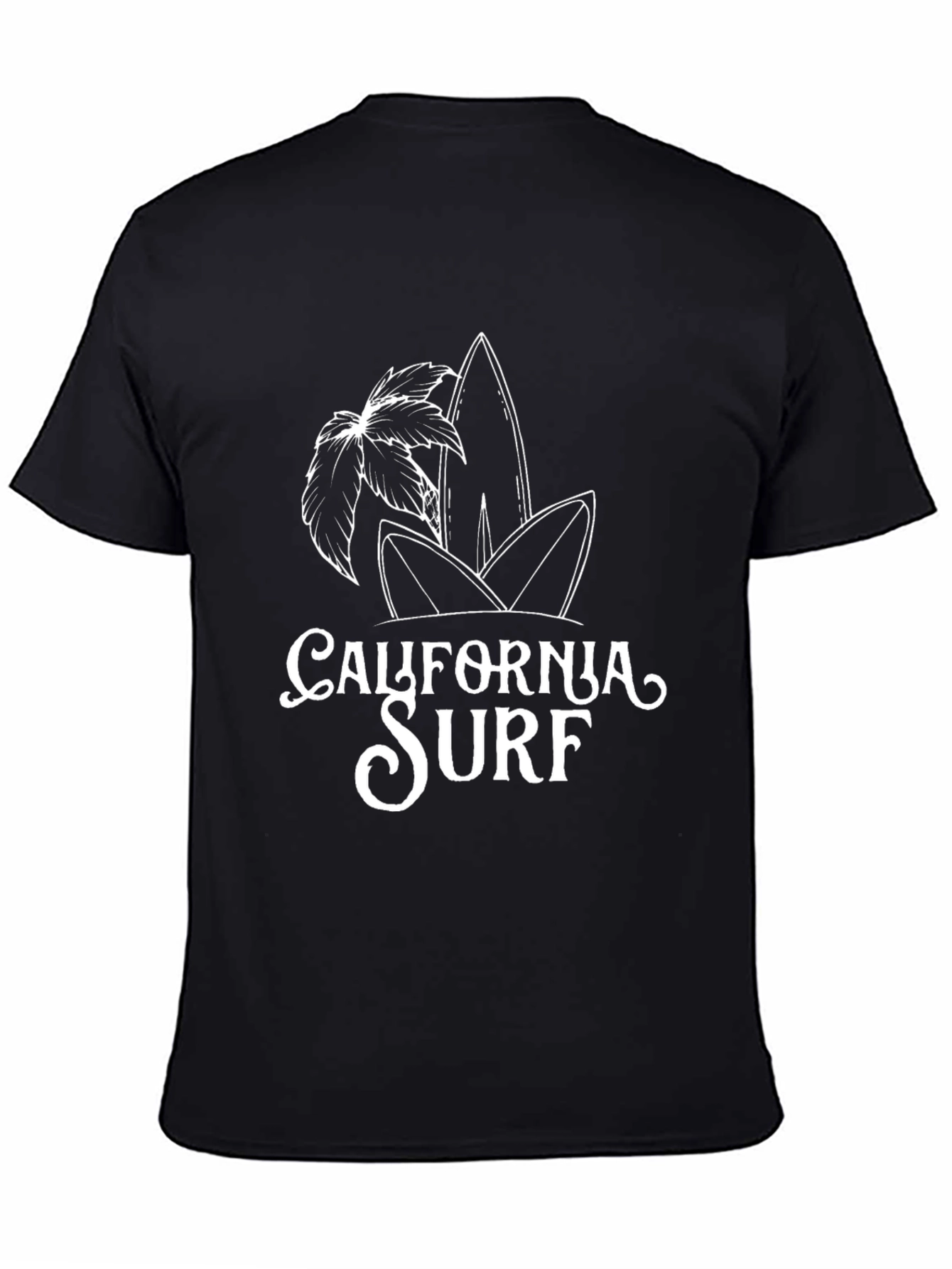 California Surf Graphic Tee - Black Cotton T-Shirt