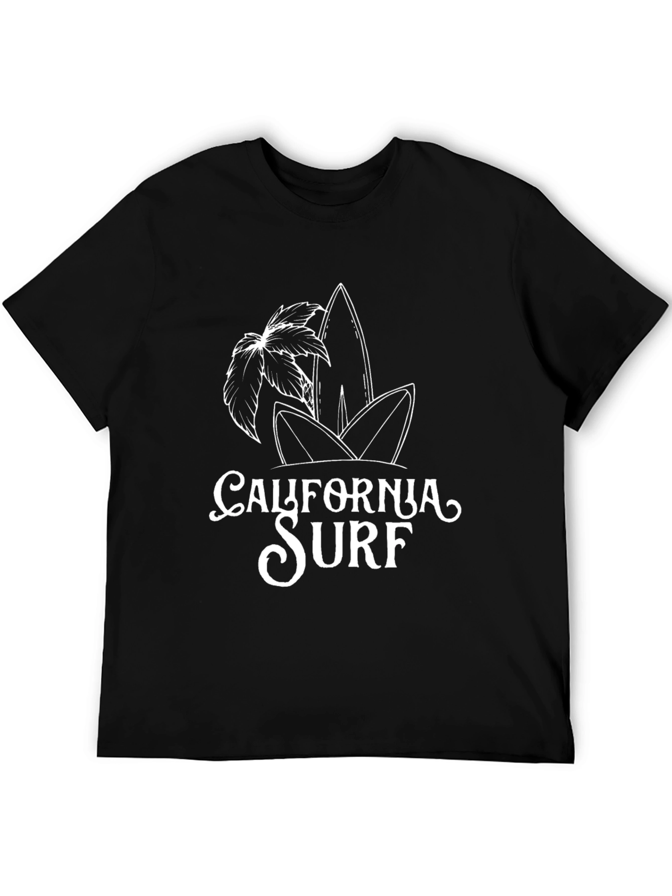 California Surf Graphic Tee - Black Cotton T-Shirt