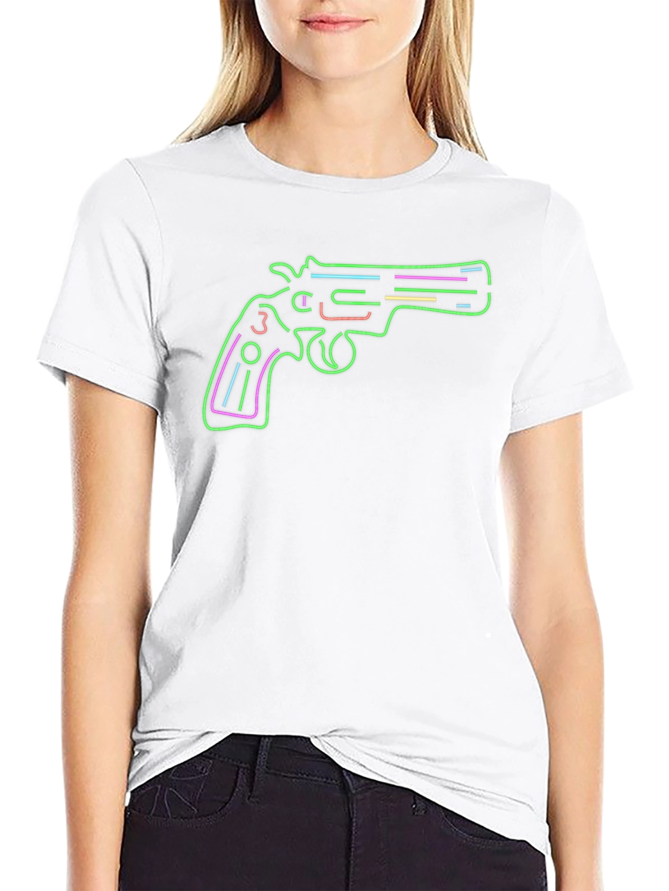 Neon Gun Graphic Tee - Stylish Mens T-Shirt